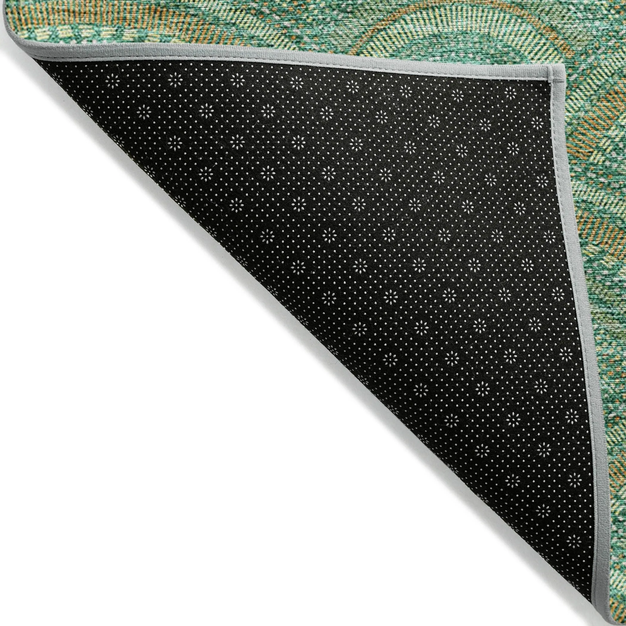 Machine Washable Indoor/ Outdoor Modern Mosaic Chantille Rug