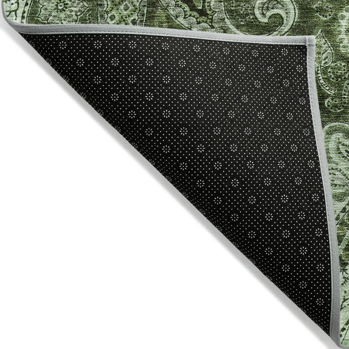 Machine Washable Indoor/ Outdoor Modern Paisley Chantille Rug
