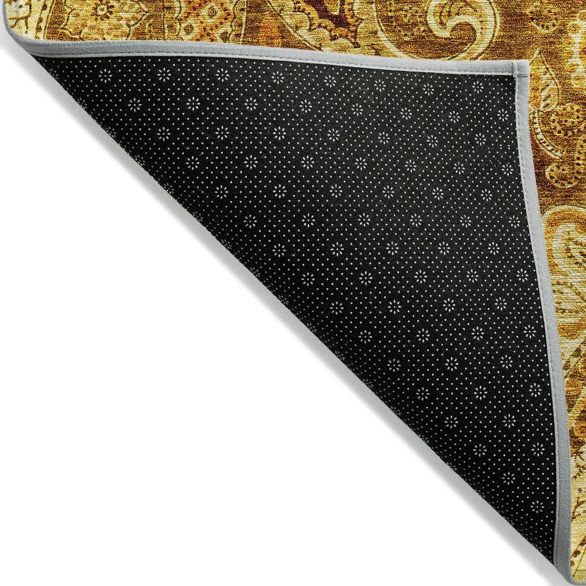 Machine Washable Indoor/ Outdoor Modern Paisley Chantille Rug