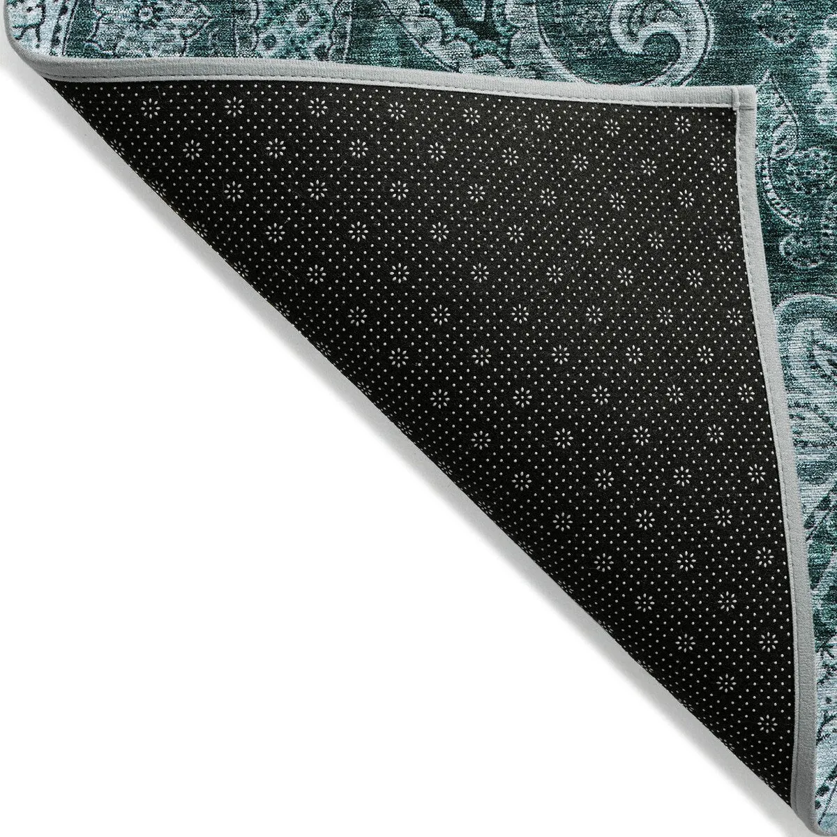 Machine Washable Indoor/ Outdoor Modern Paisley Chantille Rug