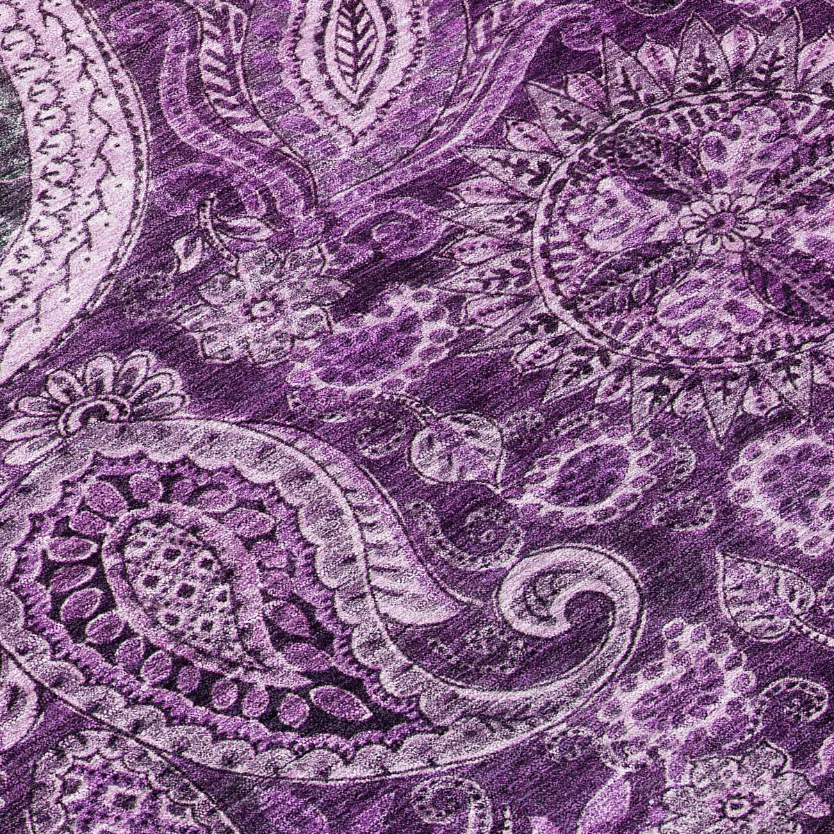 Machine Washable Indoor/ Outdoor Modern Paisley Chantille Rug