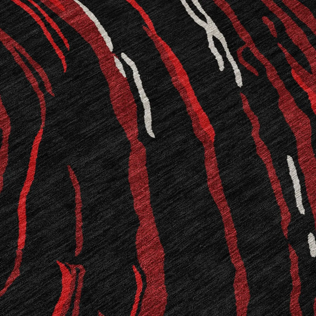 Machine Washable Indoor/ Outdoor Modern Wave Chantille Rug