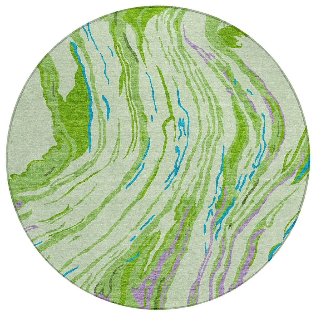Machine Washable Indoor/ Outdoor Modern Wave Chantille Rug