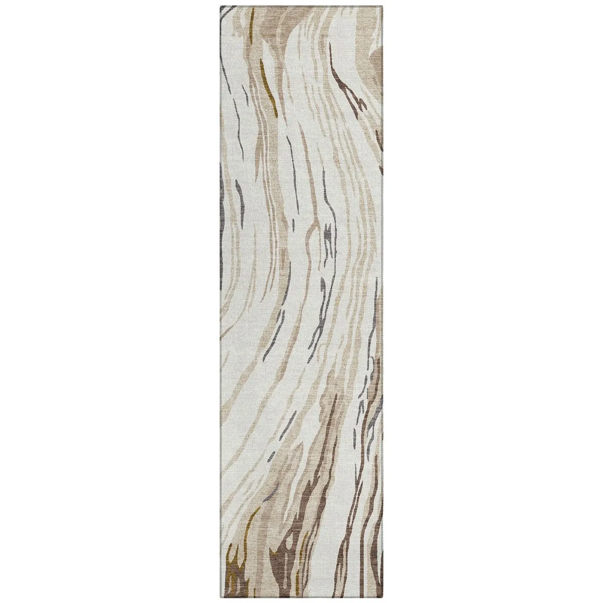 Machine Washable Indoor/ Outdoor Modern Wave Chantille Rug
