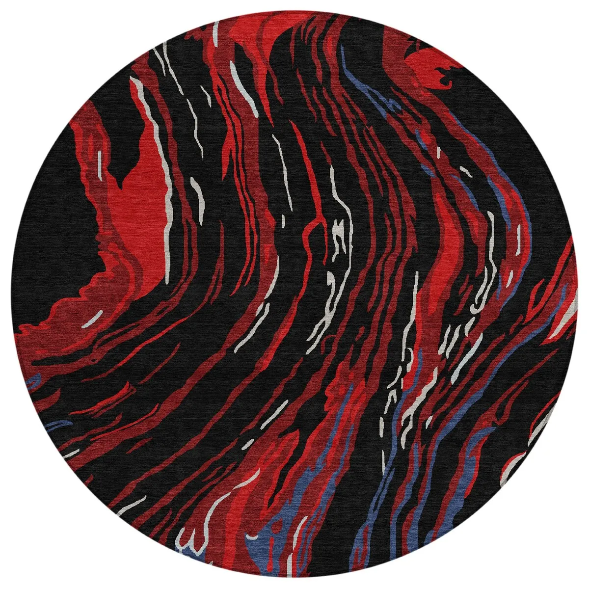 Machine Washable Indoor/ Outdoor Modern Wave Chantille Rug