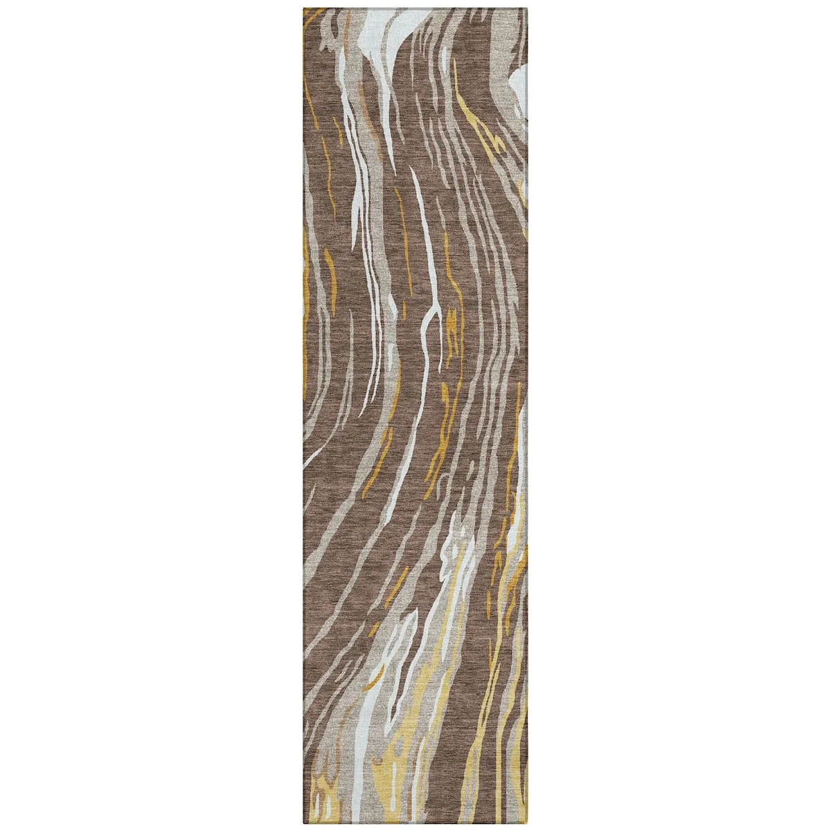 Machine Washable Indoor/ Outdoor Modern Wave Chantille Rug
