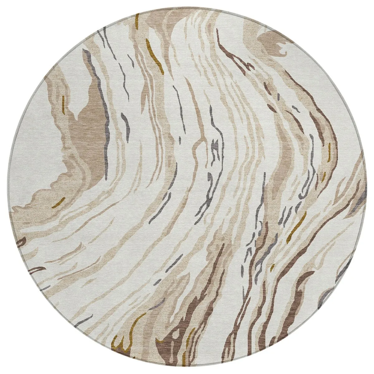 Machine Washable Indoor/ Outdoor Modern Wave Chantille Rug