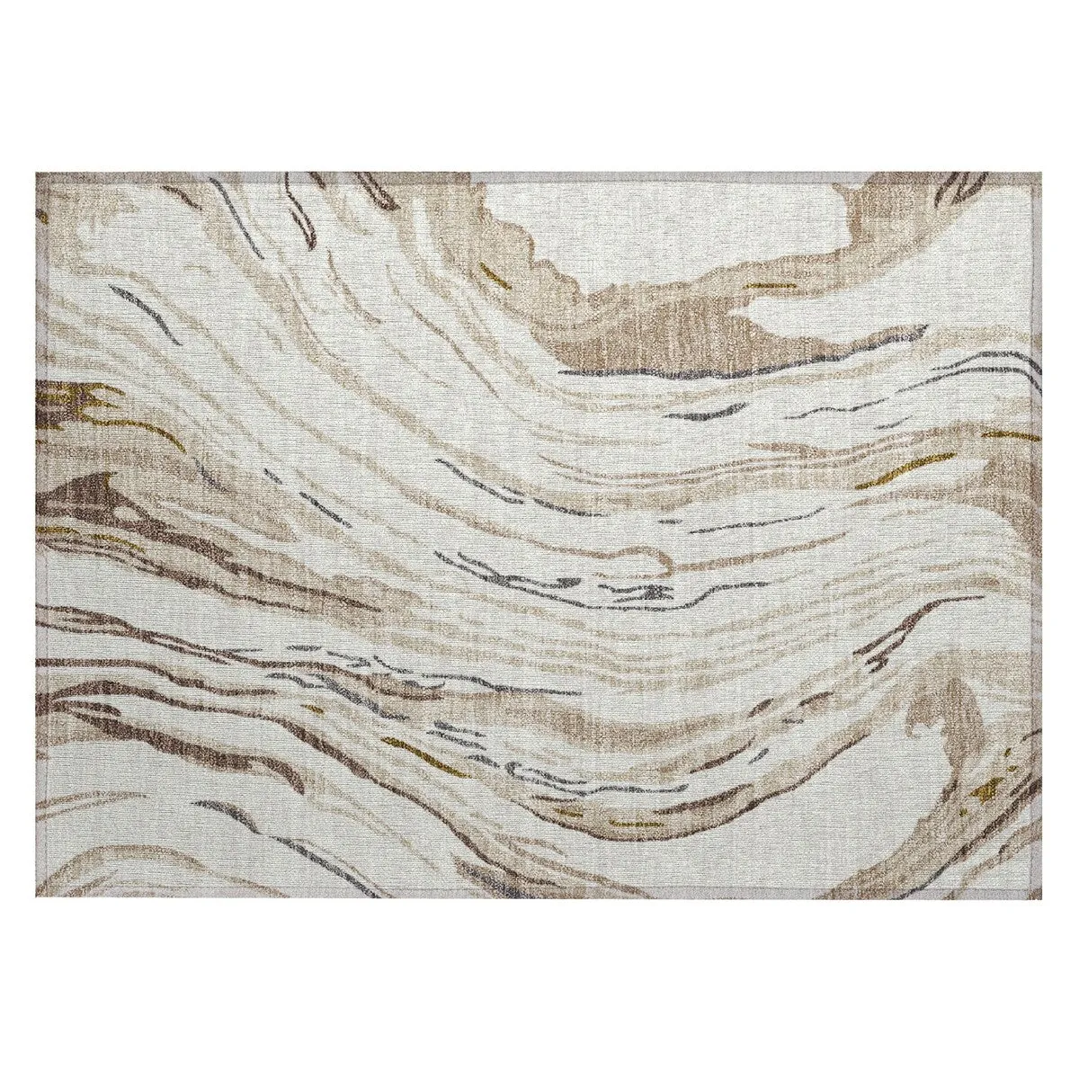 Machine Washable Indoor/ Outdoor Modern Wave Chantille Rug