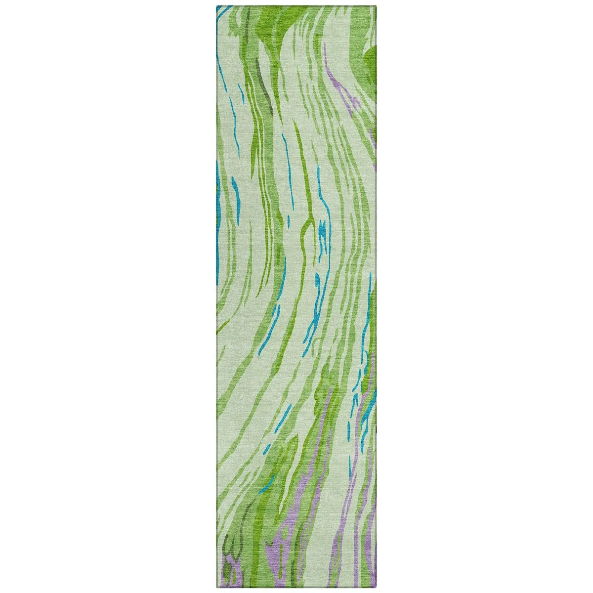 Machine Washable Indoor/ Outdoor Modern Wave Chantille Rug