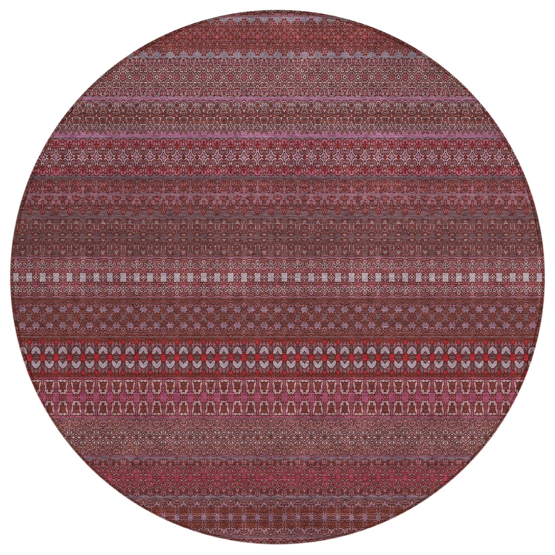 Machine Washable Indoor/ Outdoor Moroccan Stripes Chantille Rug