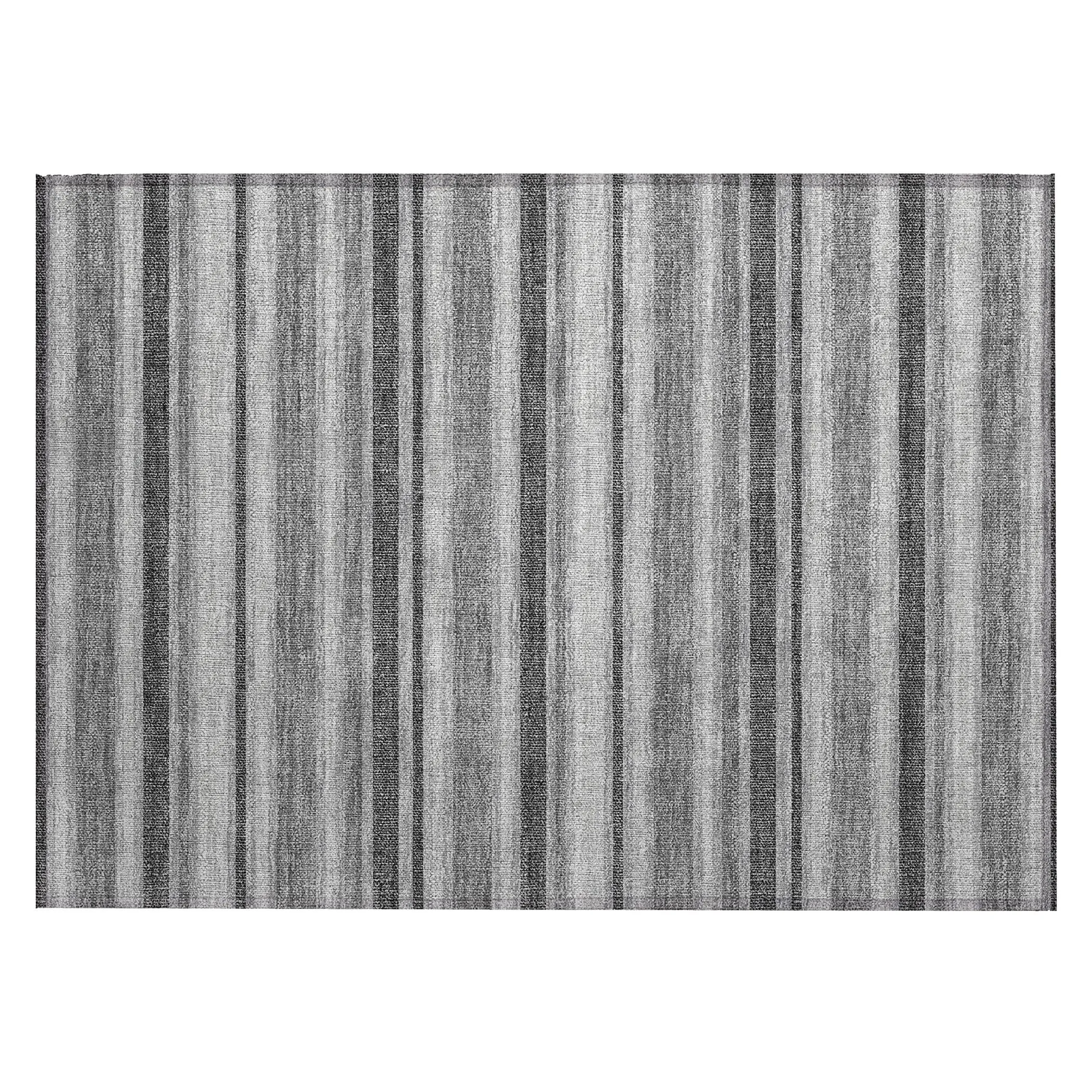 Machine Washable Indoor/ Outdoor Multi Cabana Stripe Chantille Rug