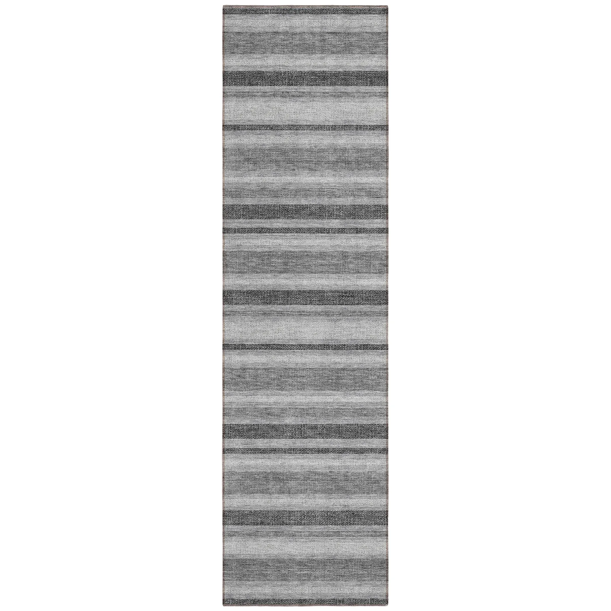 Machine Washable Indoor/ Outdoor Multi Cabana Stripe Chantille Rug