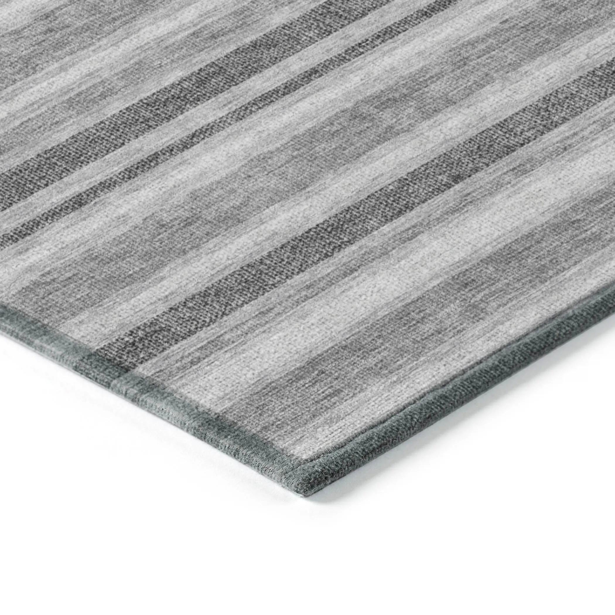Machine Washable Indoor/ Outdoor Multi Cabana Stripe Chantille Rug