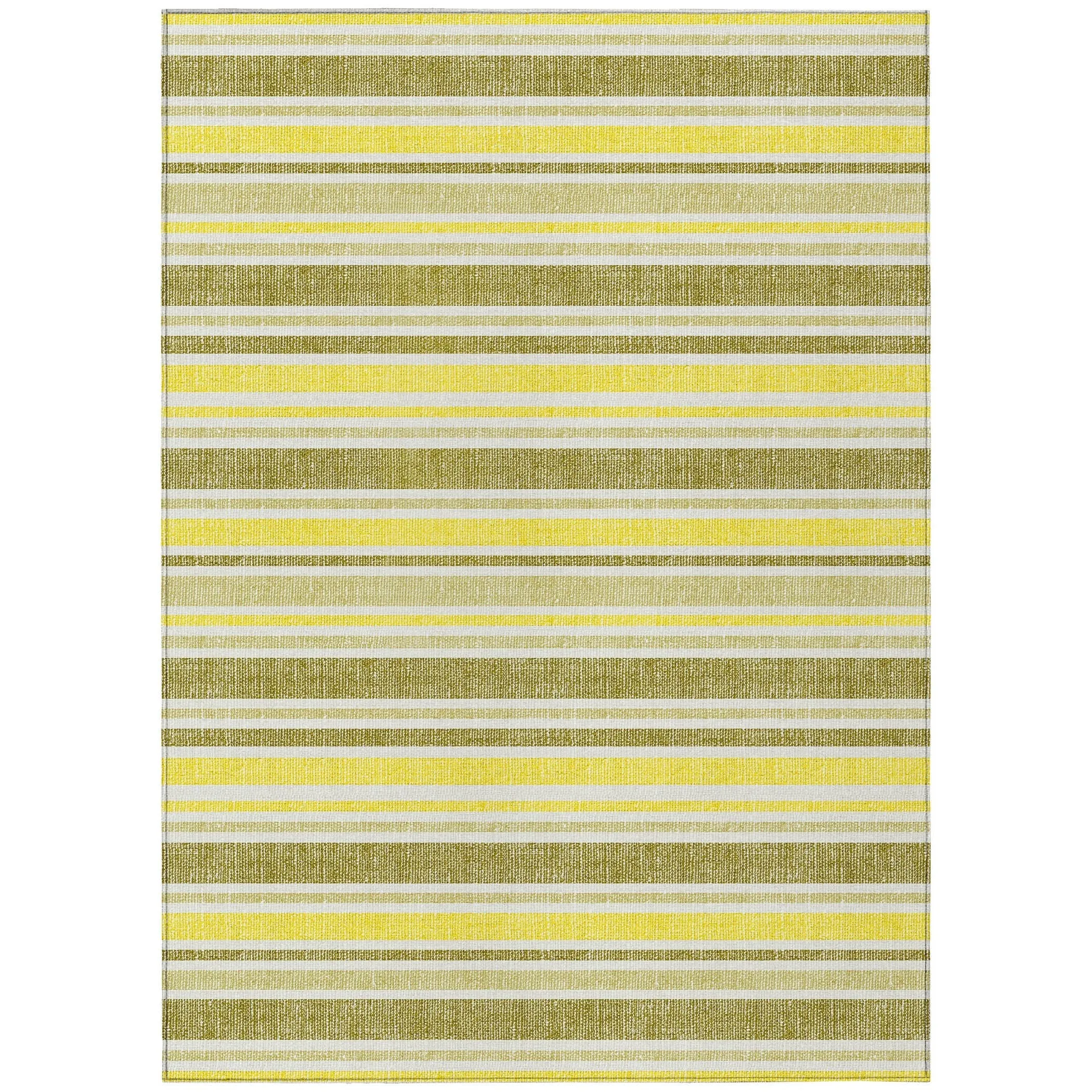 Machine Washable Indoor/ Outdoor Multi Cabana Stripe Chantille Rug