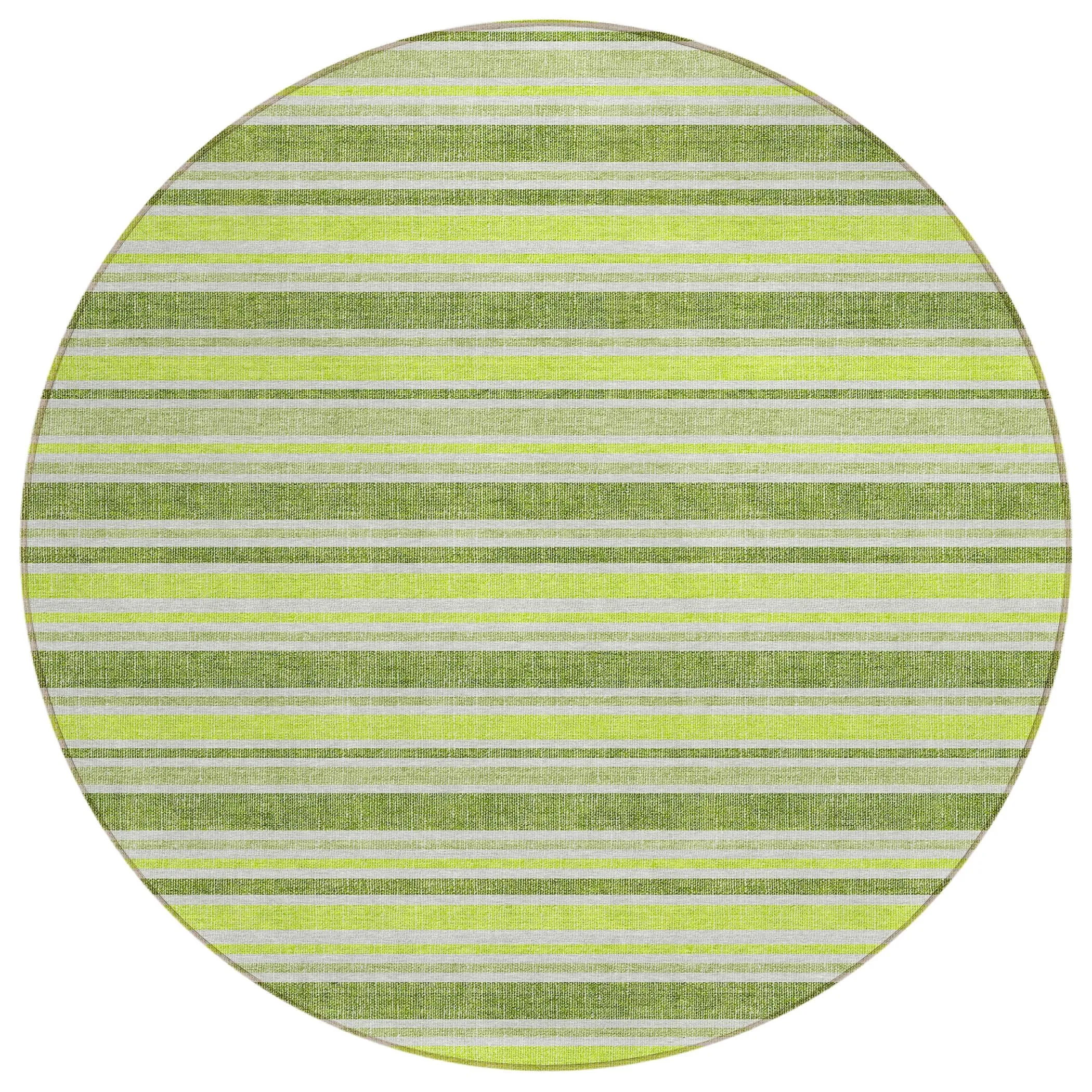 Machine Washable Indoor/ Outdoor Multi Cabana Stripe Chantille Rug