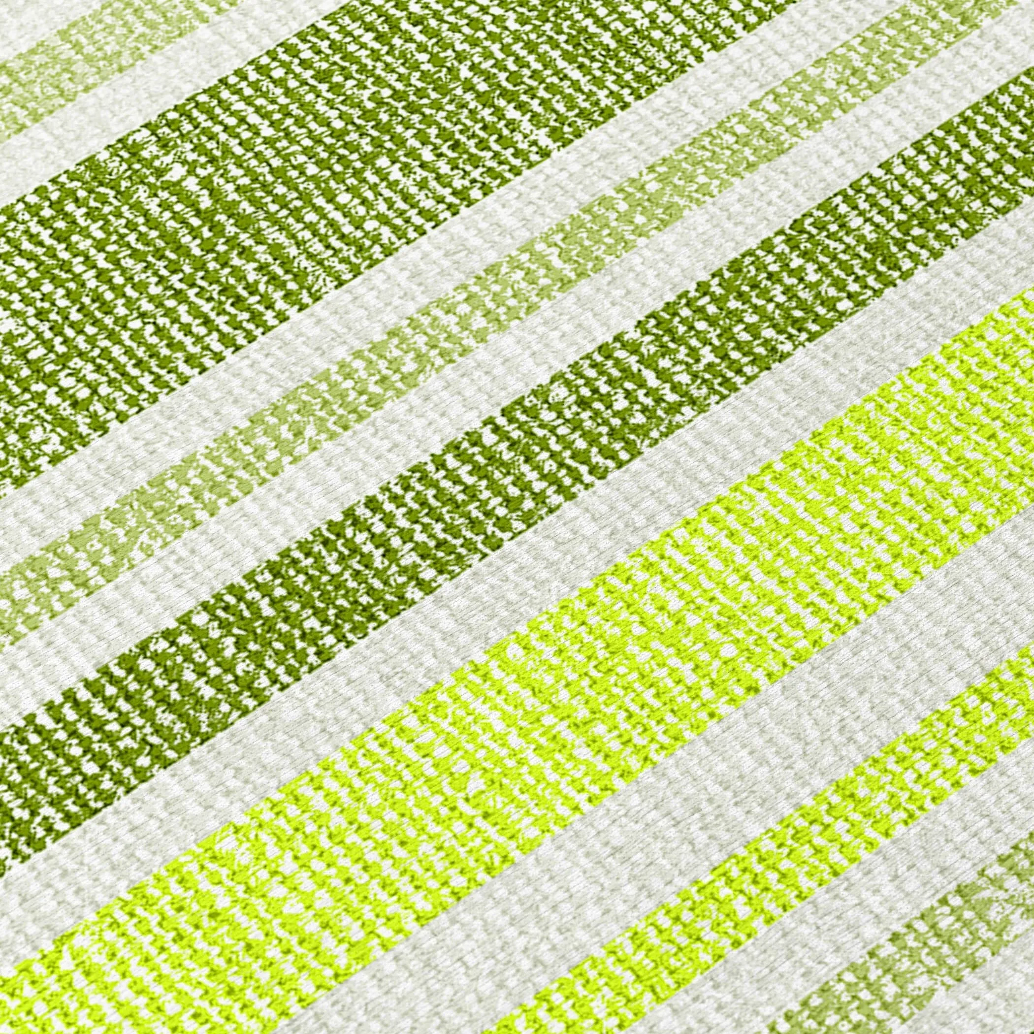 Machine Washable Indoor/ Outdoor Multi Cabana Stripe Chantille Rug