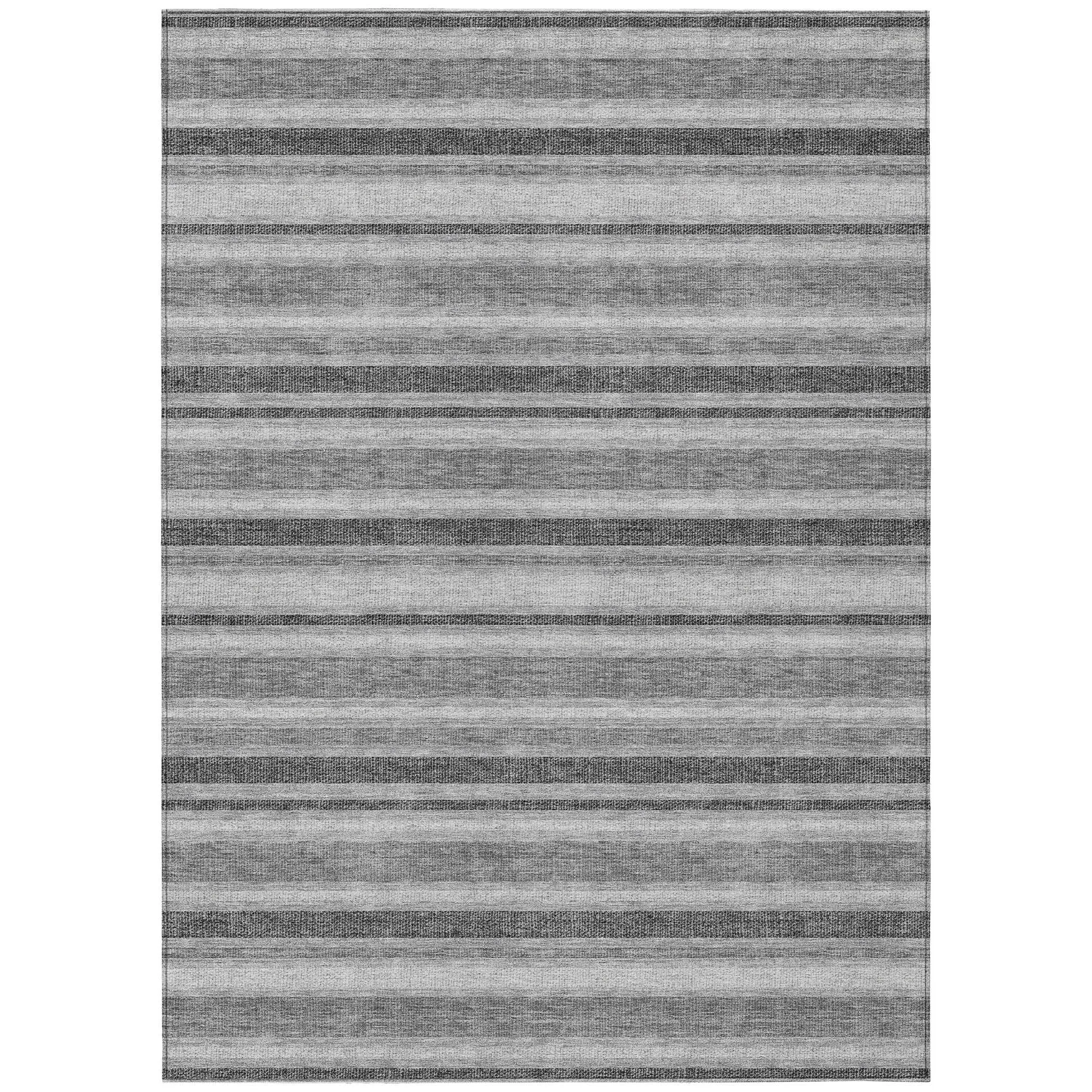 Machine Washable Indoor/ Outdoor Multi Cabana Stripe Chantille Rug