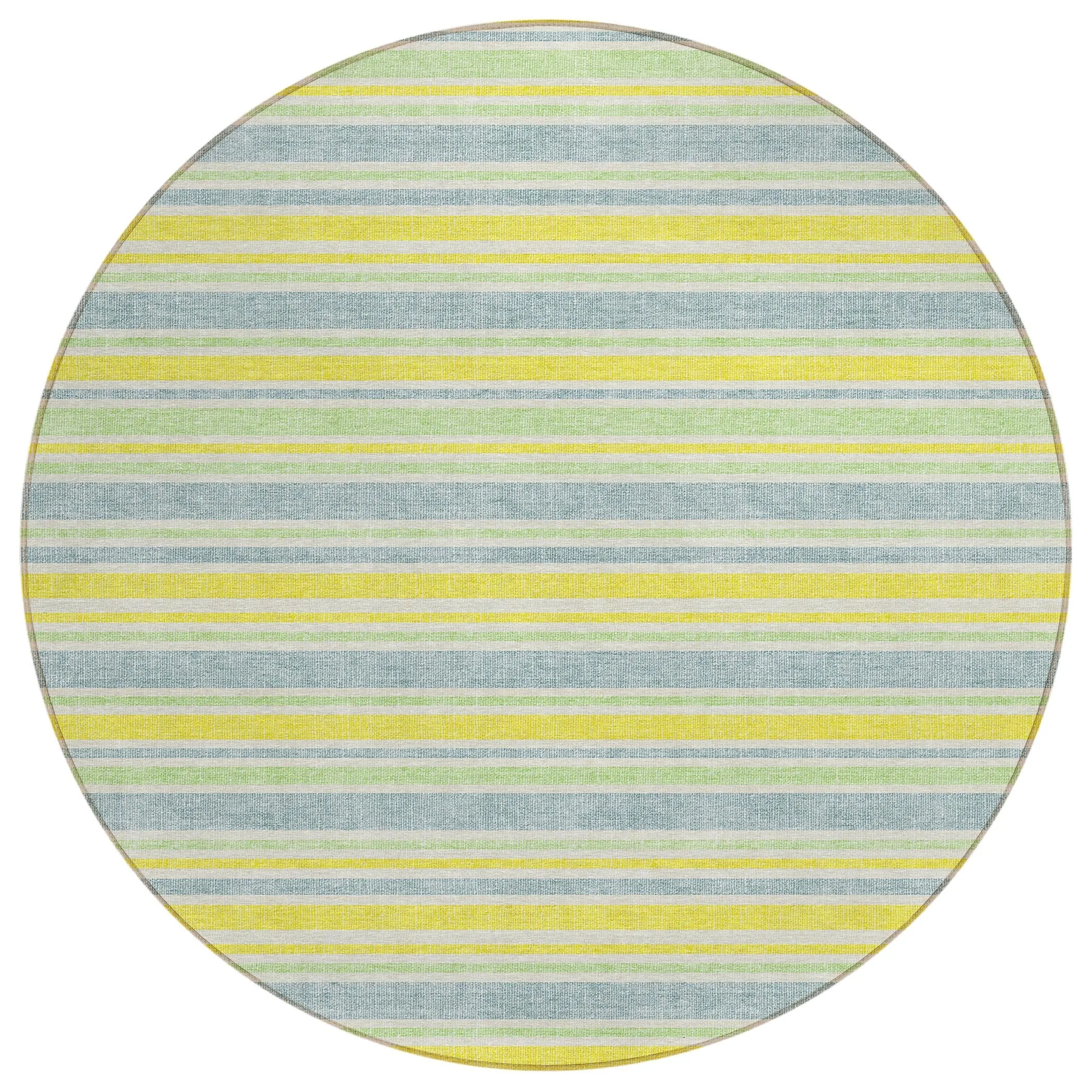 Machine Washable Indoor/ Outdoor Multi Cabana Stripe Chantille Rug