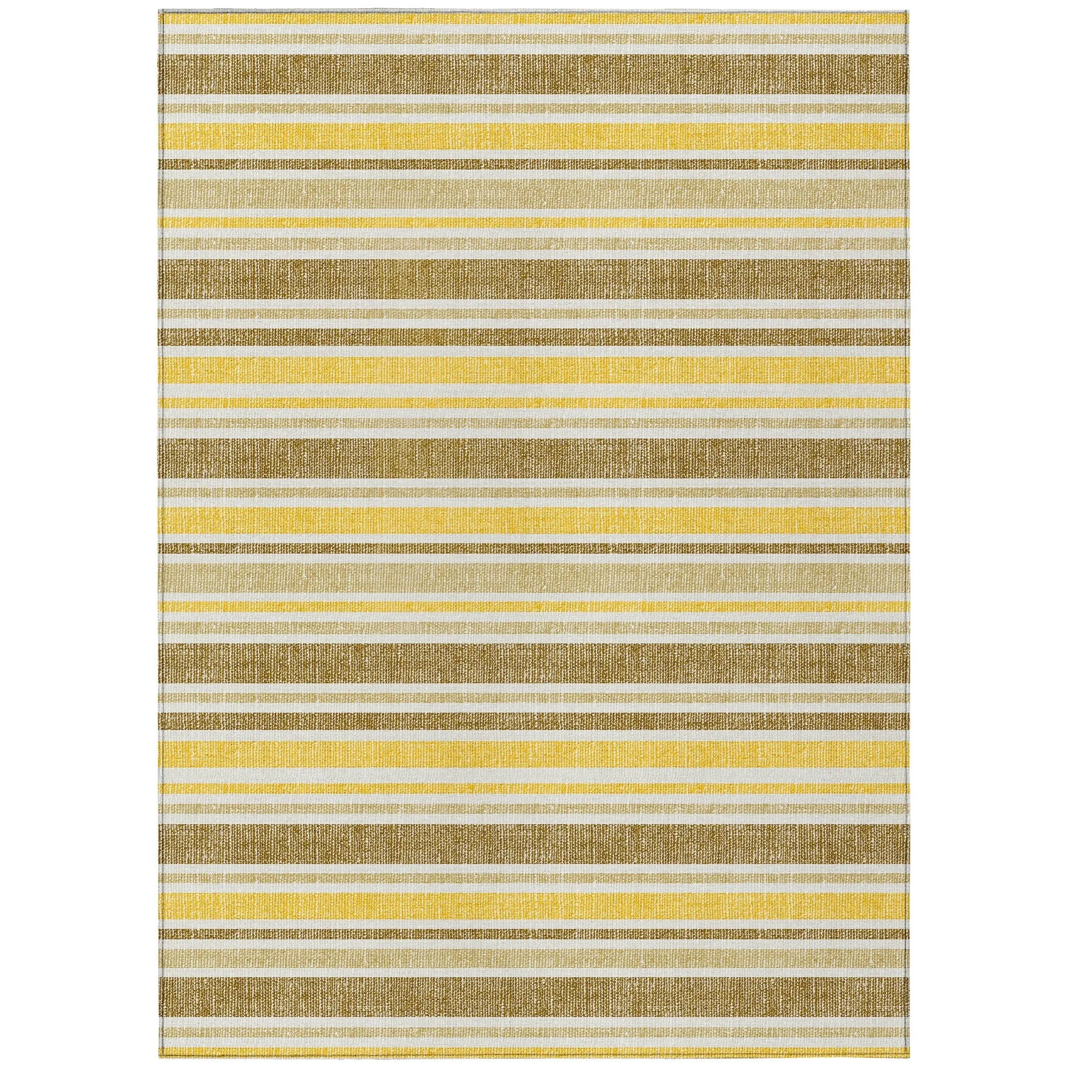 Machine Washable Indoor/ Outdoor Multi Cabana Stripe Chantille Rug