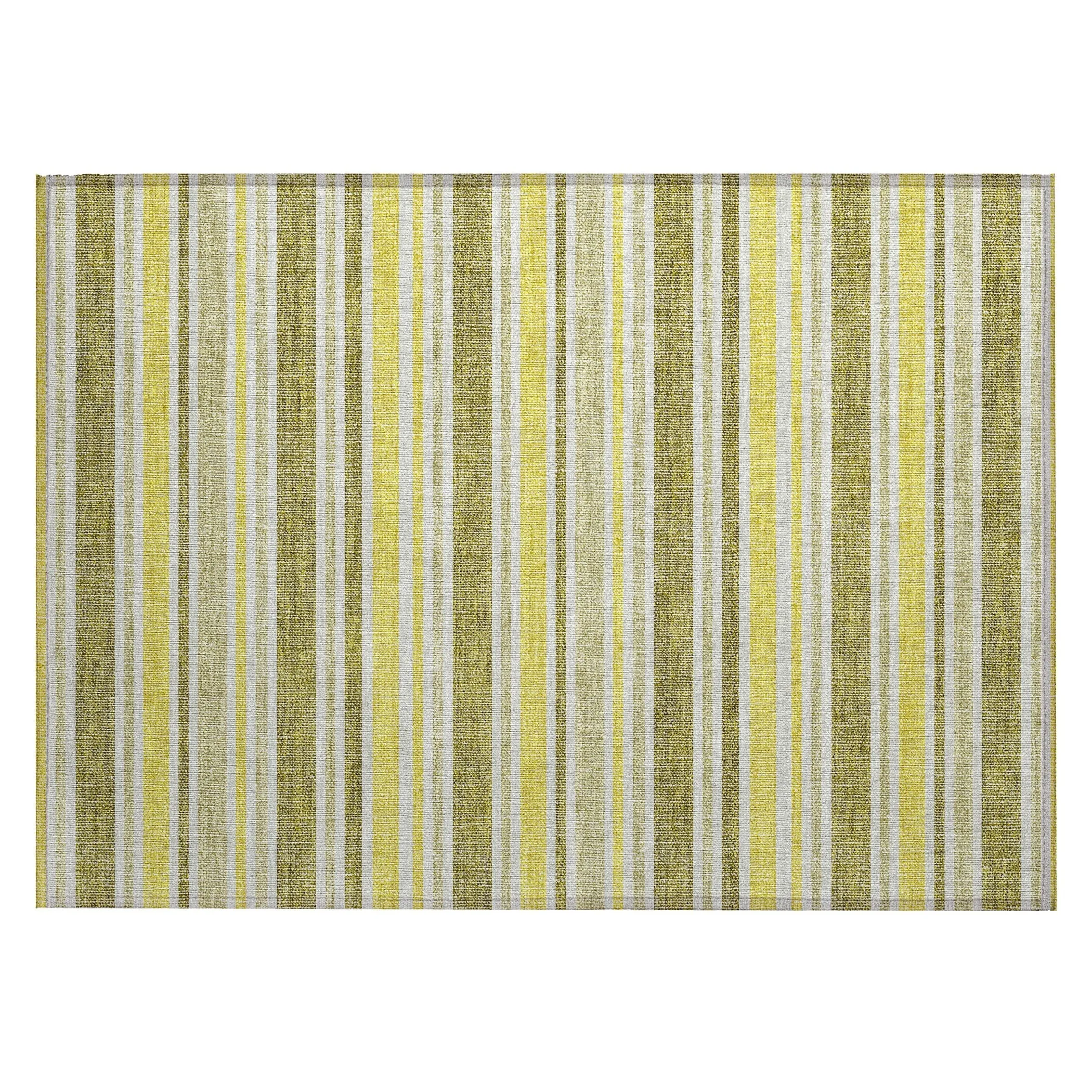 Machine Washable Indoor/ Outdoor Multi Cabana Stripe Chantille Rug