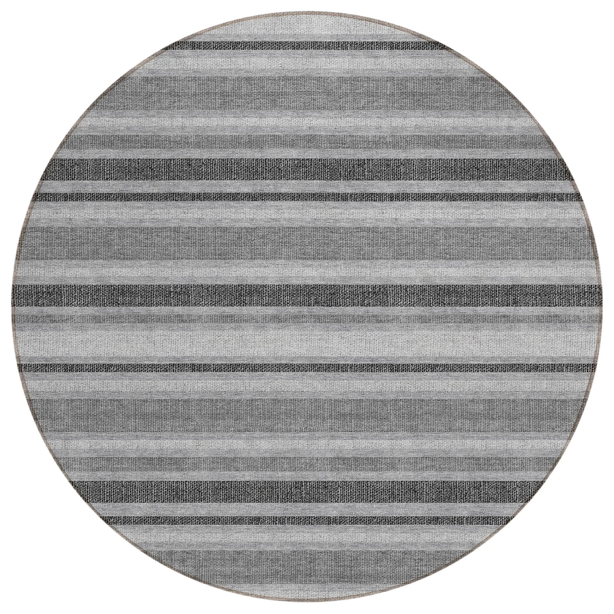 Machine Washable Indoor/ Outdoor Multi Cabana Stripe Chantille Rug