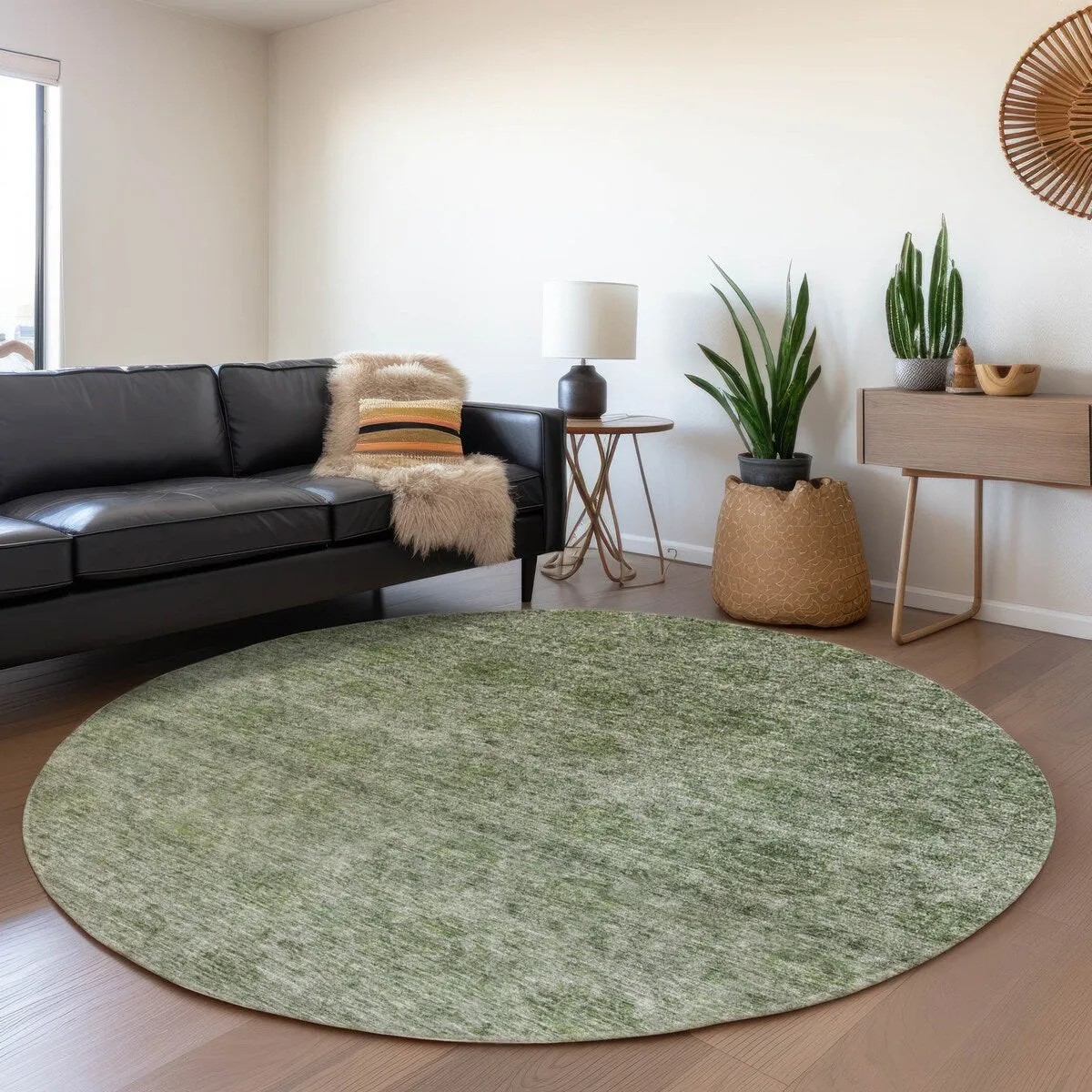 Machine Washable Indoor/ Outdoor Ombre Damask Chantille Rug