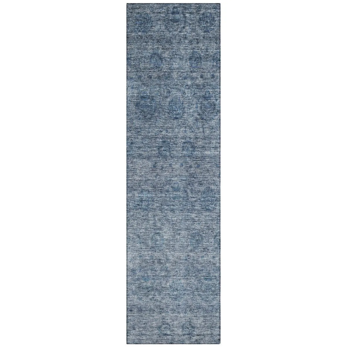 Machine Washable Indoor/ Outdoor Ombre Damask Chantille Rug