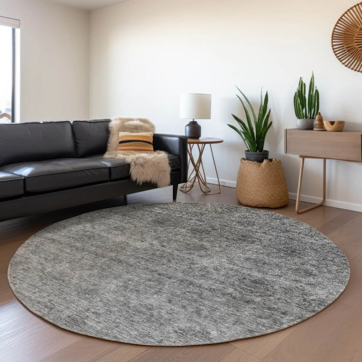 Machine Washable Indoor/ Outdoor Ombre Damask Chantille Rug