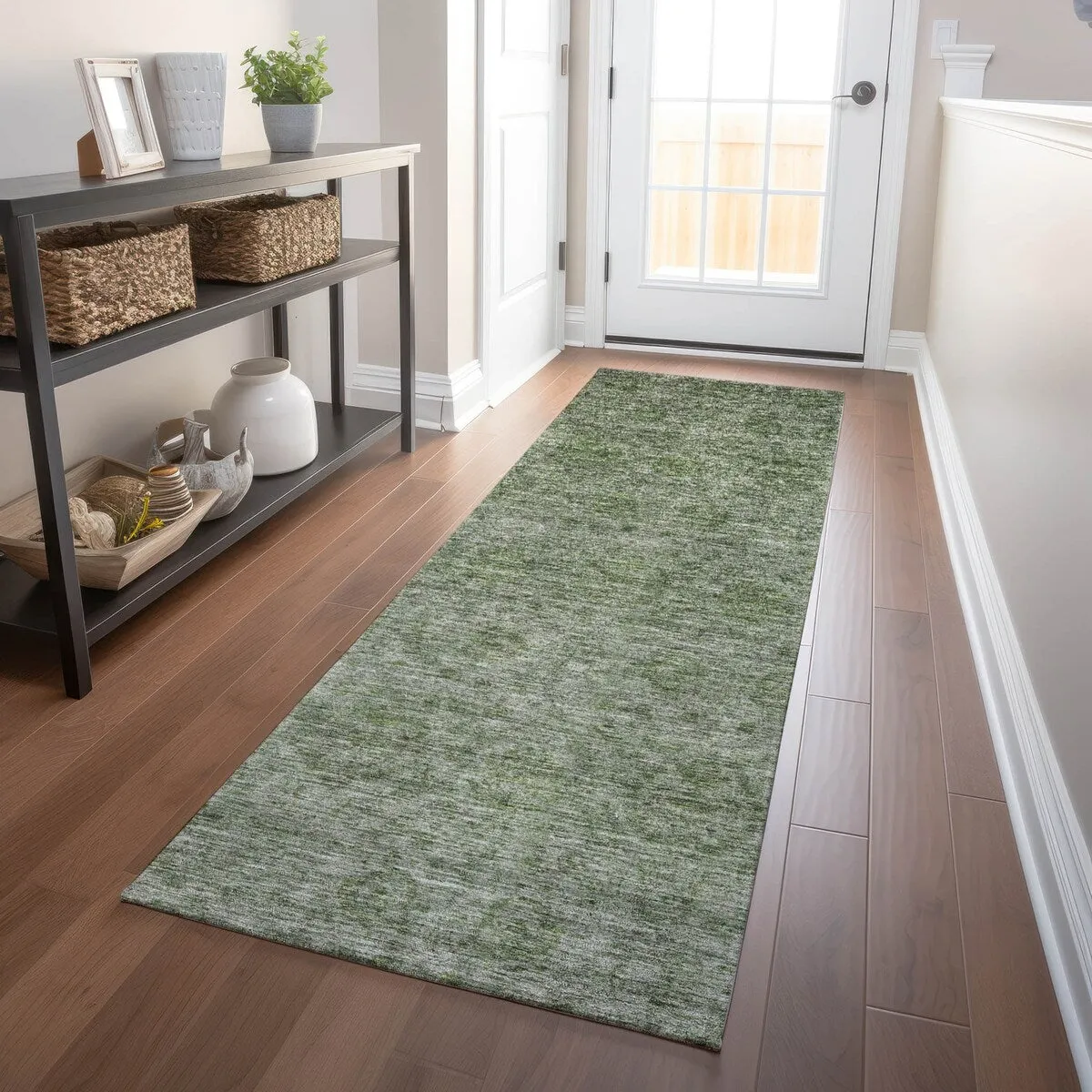 Machine Washable Indoor/ Outdoor Ombre Damask Chantille Rug