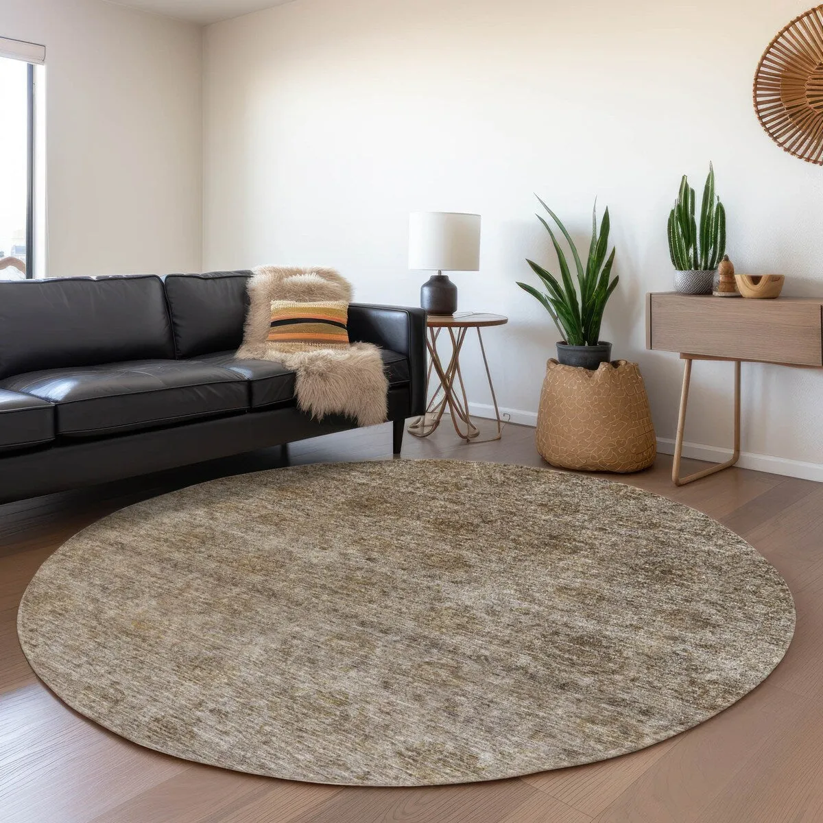 Machine Washable Indoor/ Outdoor Ombre Damask Chantille Rug