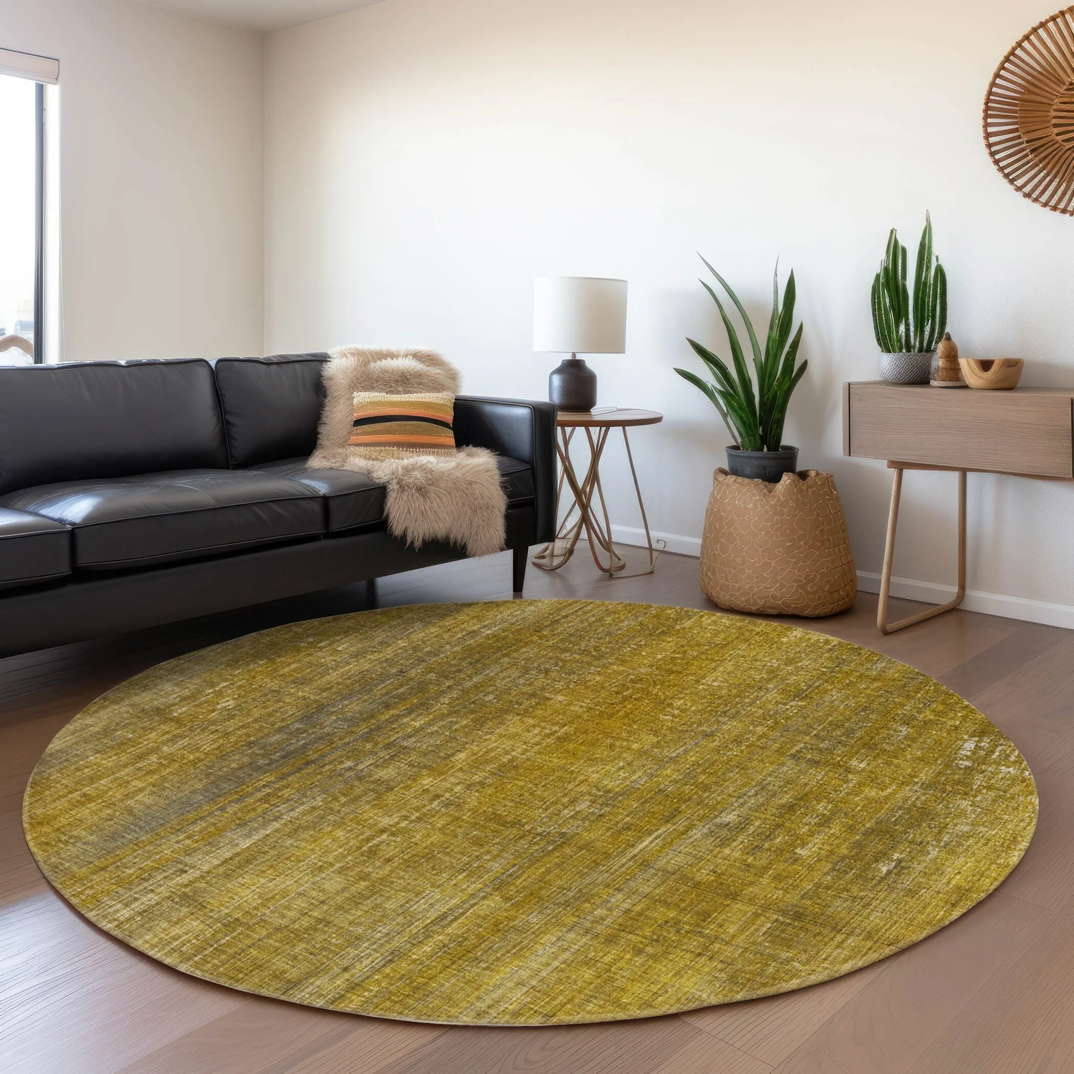 Machine Washable Indoor/ Outdoor Ombre Solid Chantille Rug