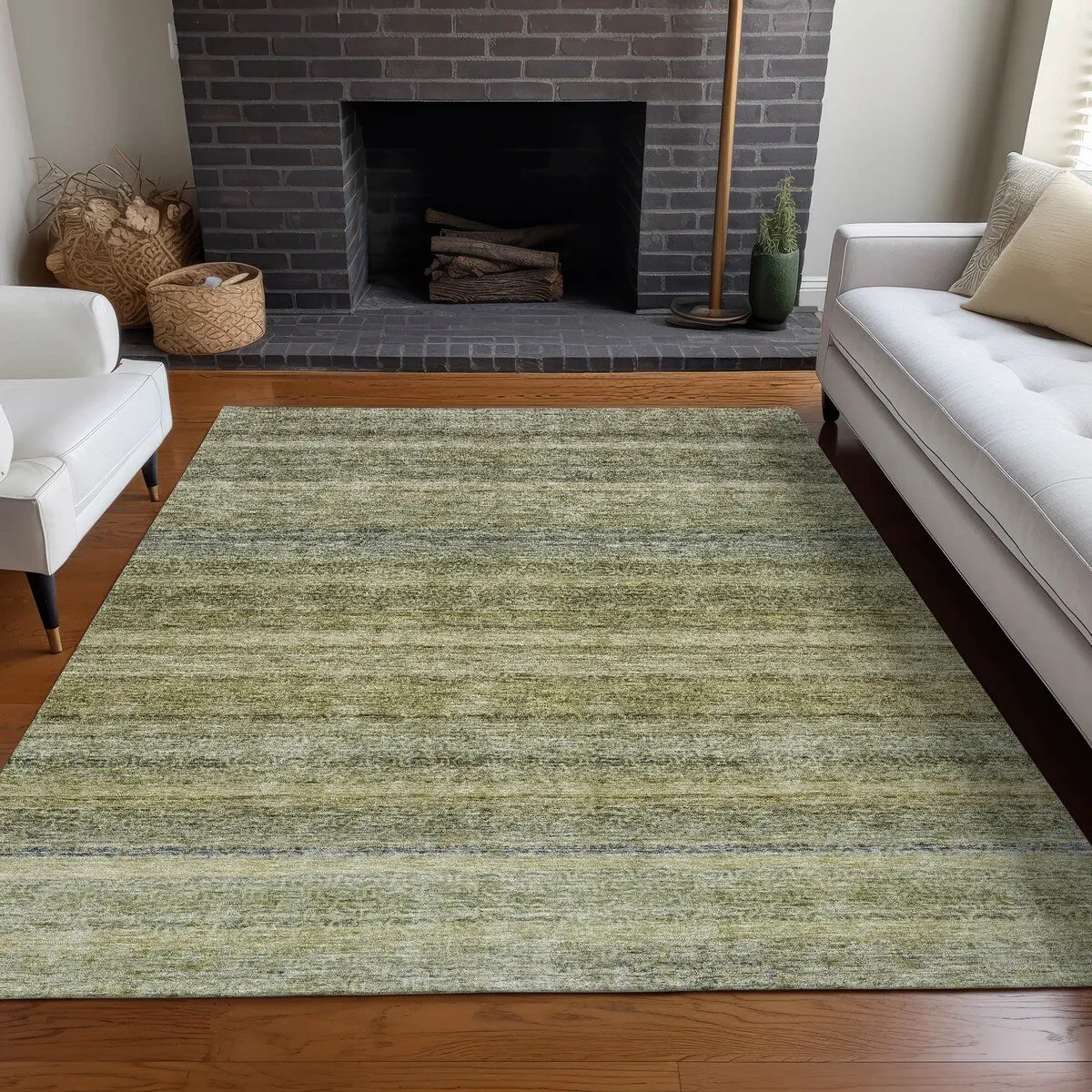 Machine Washable Indoor/ Outdoor Ombre Solid Chantille Rug