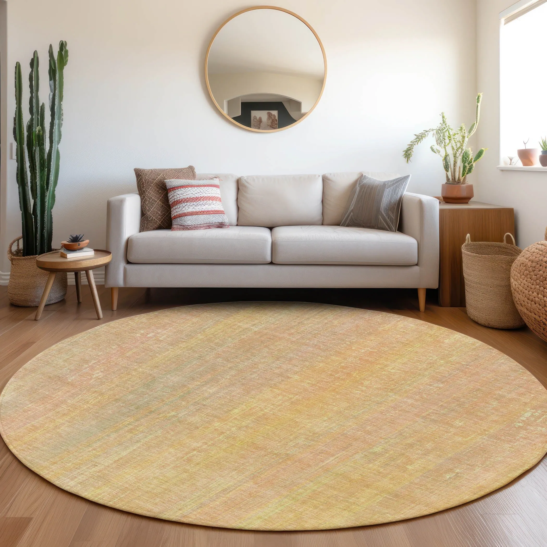 Machine Washable Indoor/ Outdoor Ombre Solid Chantille Rug