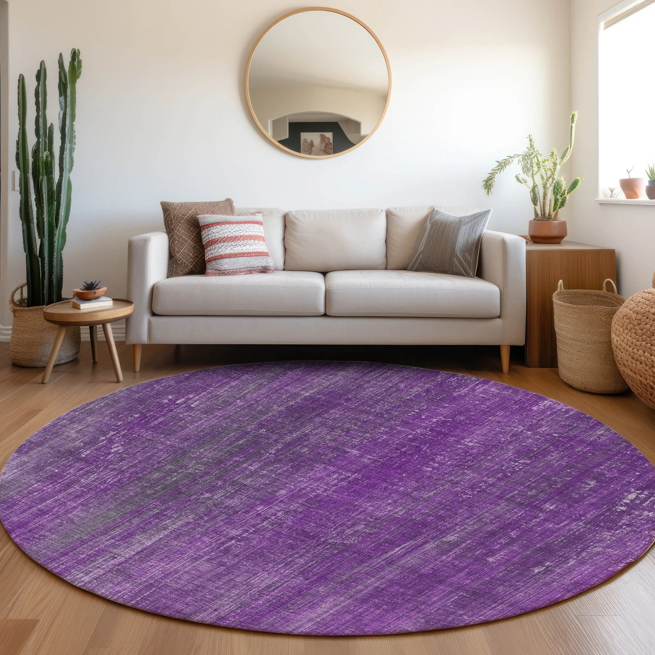 Machine Washable Indoor/ Outdoor Ombre Solid Chantille Rug