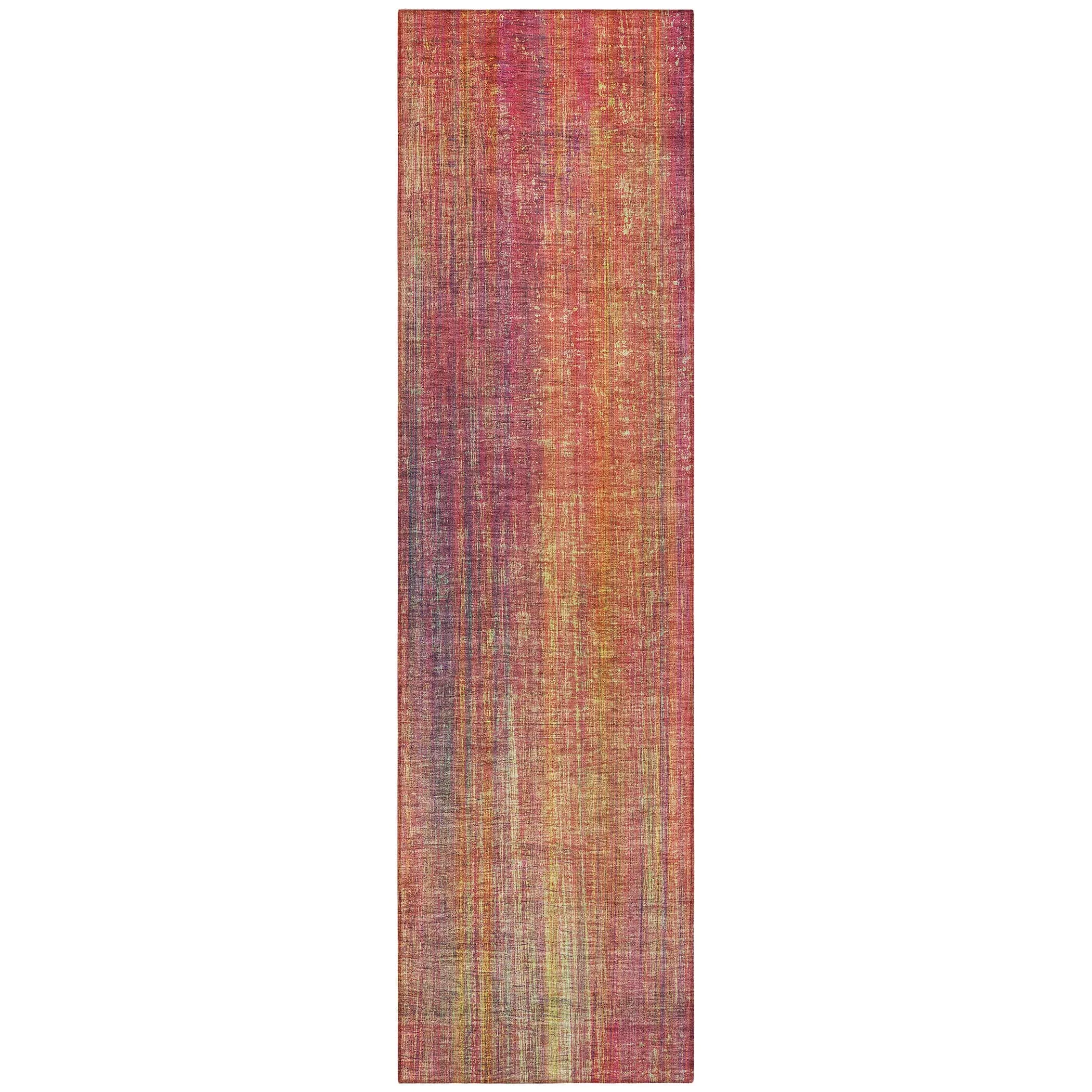 Machine Washable Indoor/ Outdoor Ombre Solid Chantille Rug