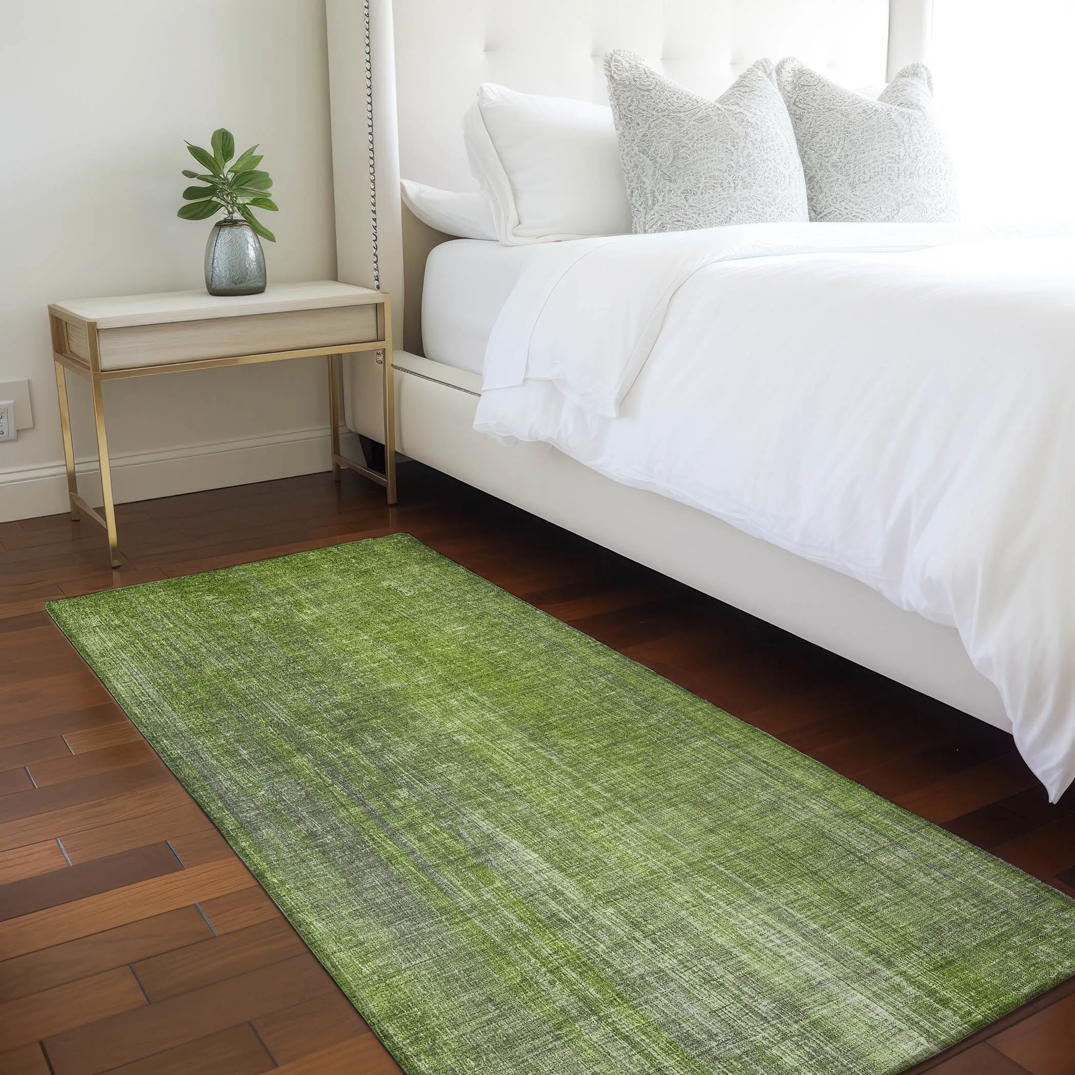 Machine Washable Indoor/ Outdoor Ombre Solid Chantille Rug