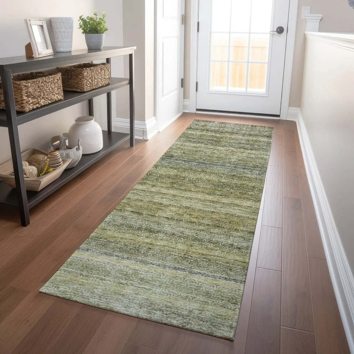 Machine Washable Indoor/ Outdoor Ombre Solid Chantille Rug