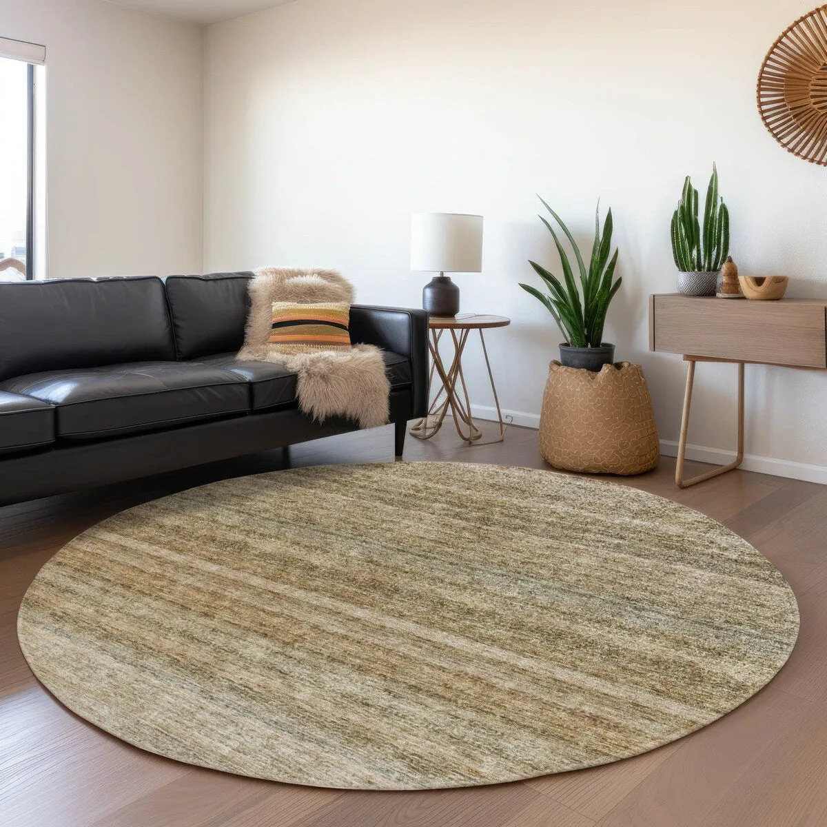 Machine Washable Indoor/ Outdoor Ombre Solid Chantille Rug