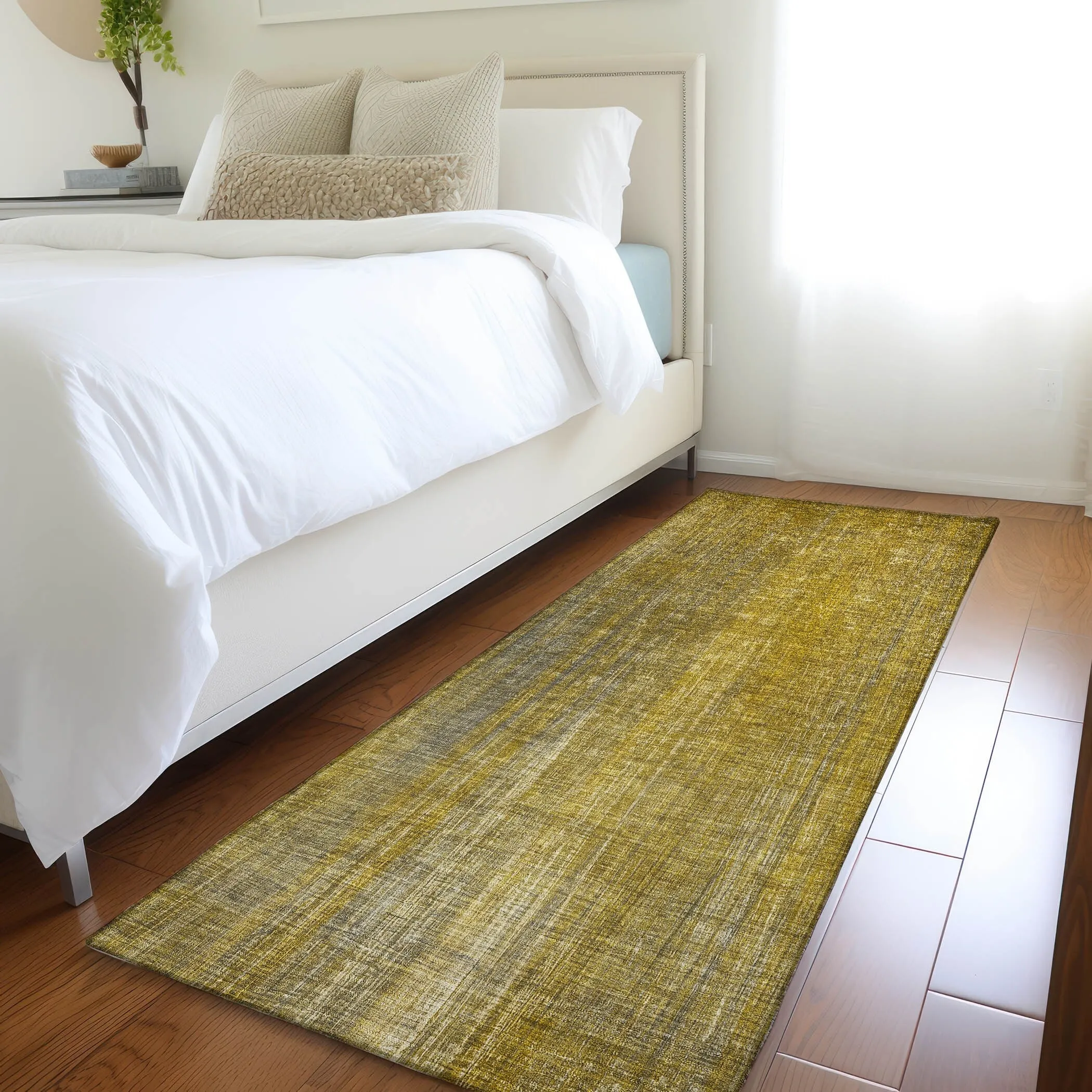 Machine Washable Indoor/ Outdoor Ombre Solid Chantille Rug