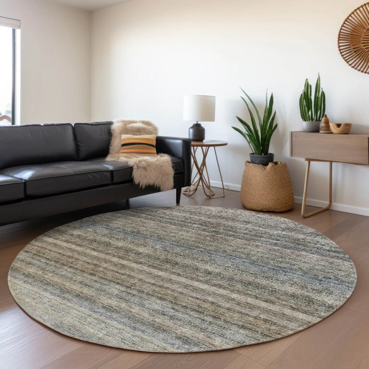 Machine Washable Indoor/ Outdoor Ombre Solid Chantille Rug