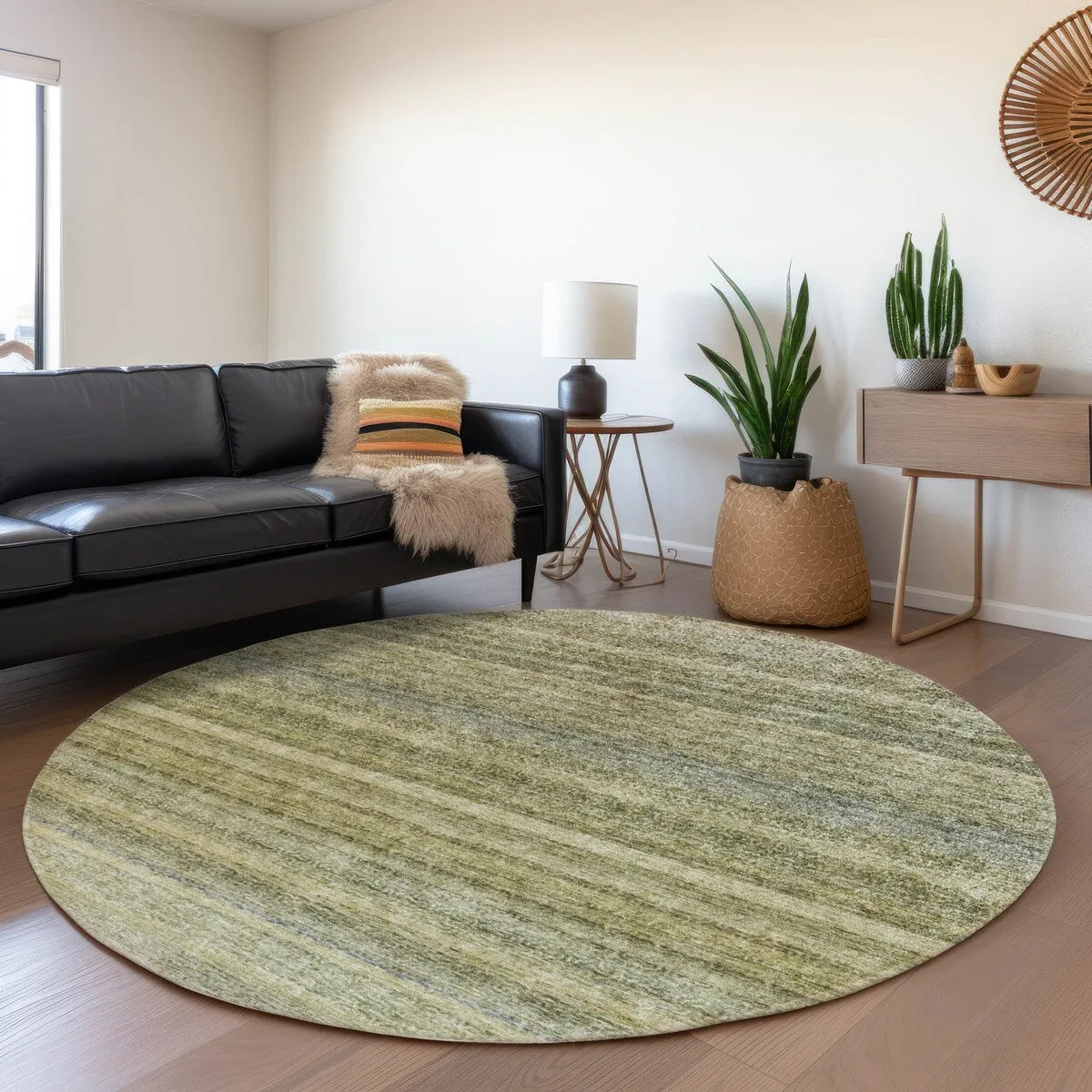 Machine Washable Indoor/ Outdoor Ombre Solid Chantille Rug