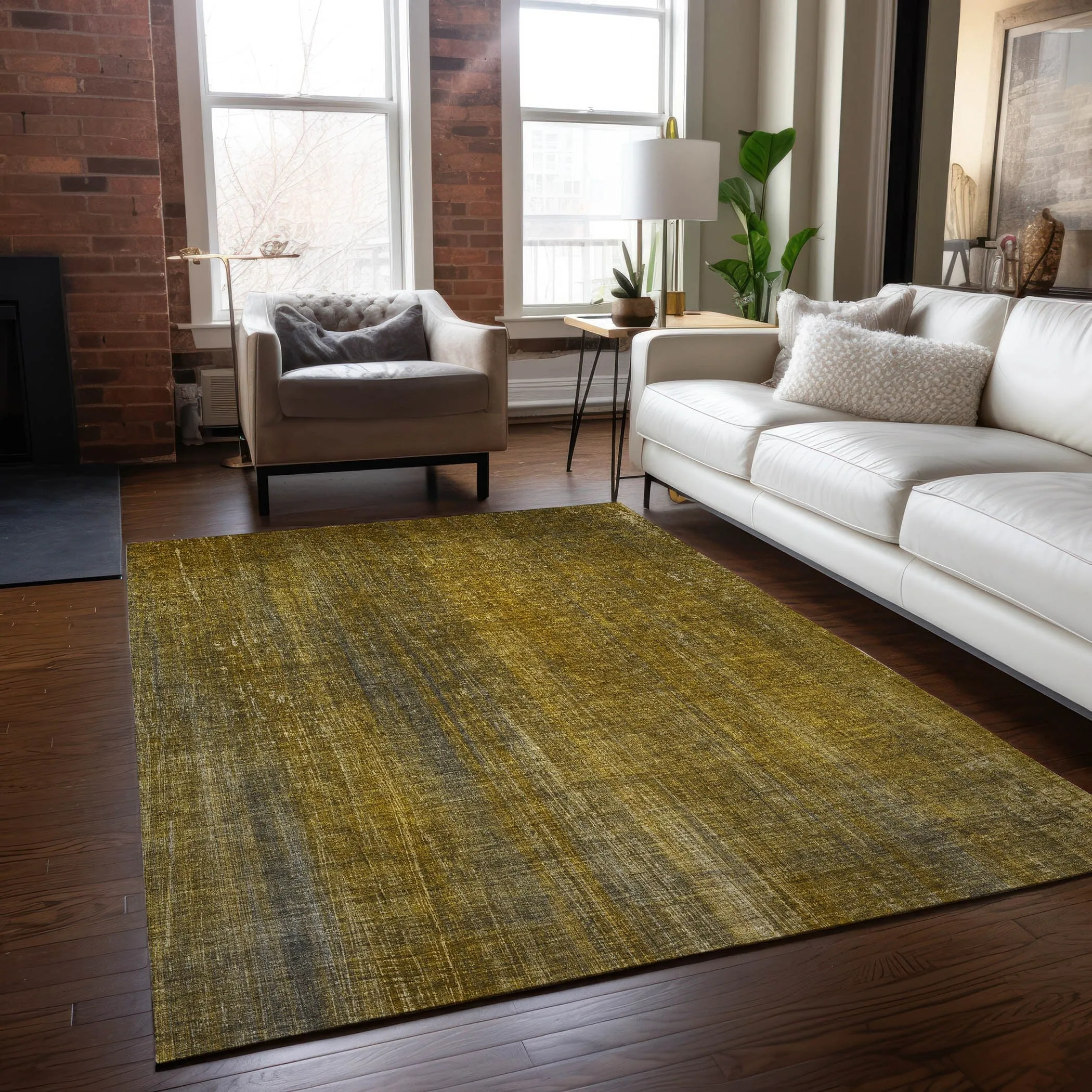 Machine Washable Indoor/ Outdoor Ombre Solid Chantille Rug