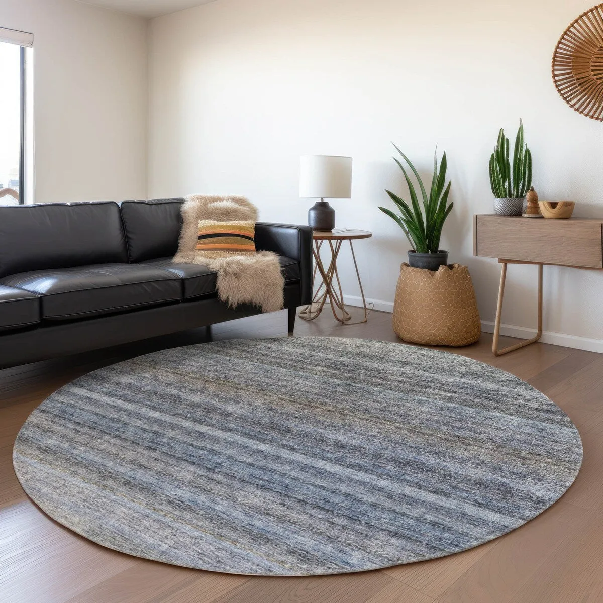 Machine Washable Indoor/ Outdoor Ombre Solid Chantille Rug