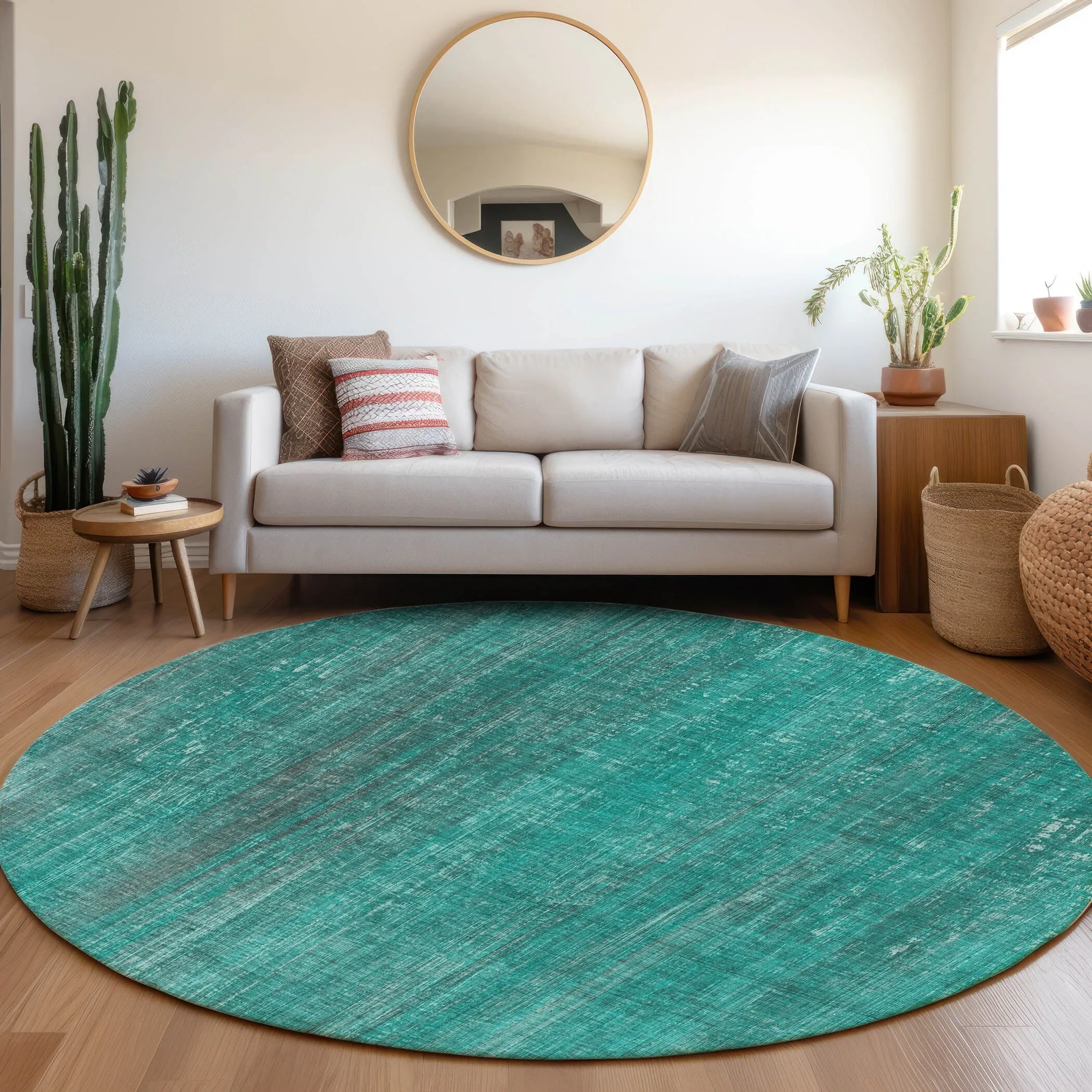 Machine Washable Indoor/ Outdoor Ombre Solid Chantille Rug