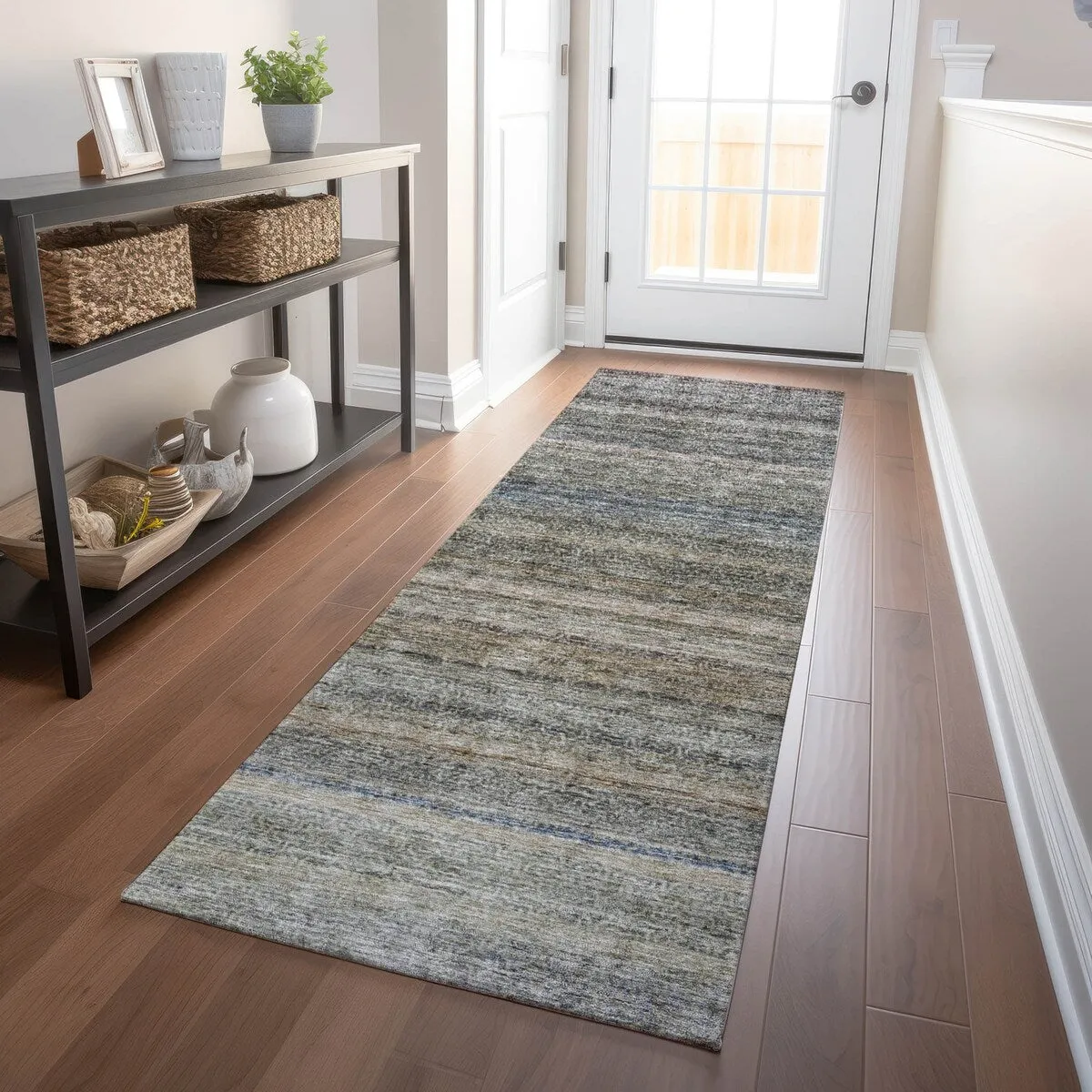 Machine Washable Indoor/ Outdoor Ombre Solid Chantille Rug