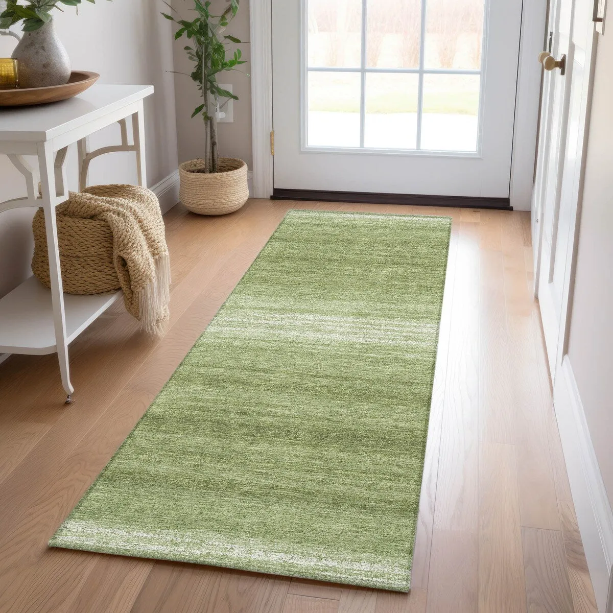 Machine Washable Indoor/ Outdoor Ombre Stripe Chantille Rug