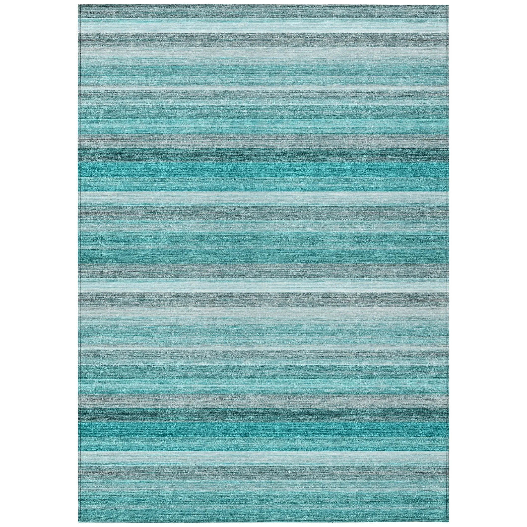 Machine Washable Indoor/ Outdoor Ombre Stripes Chantille Rug