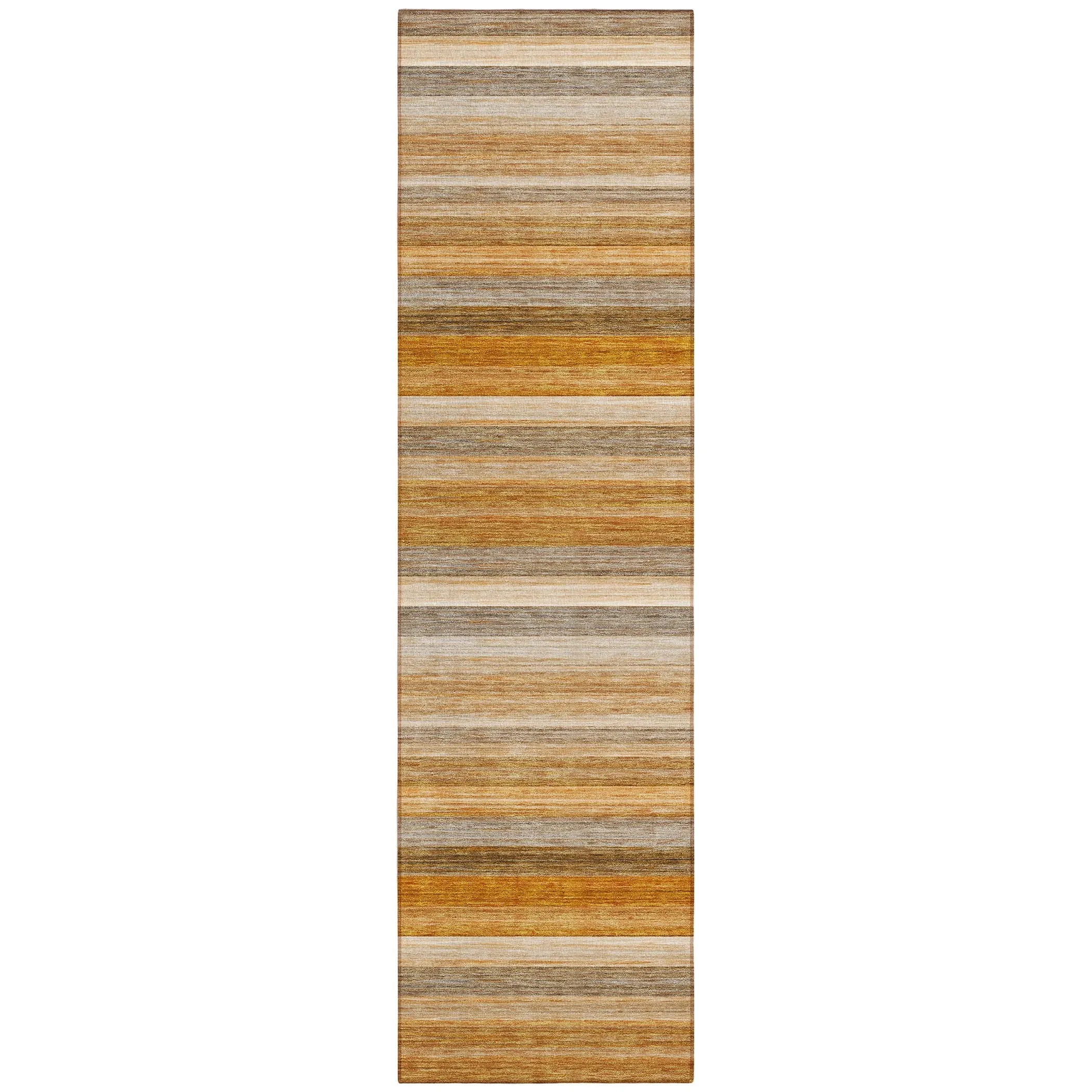 Machine Washable Indoor/ Outdoor Ombre Stripes Chantille Rug