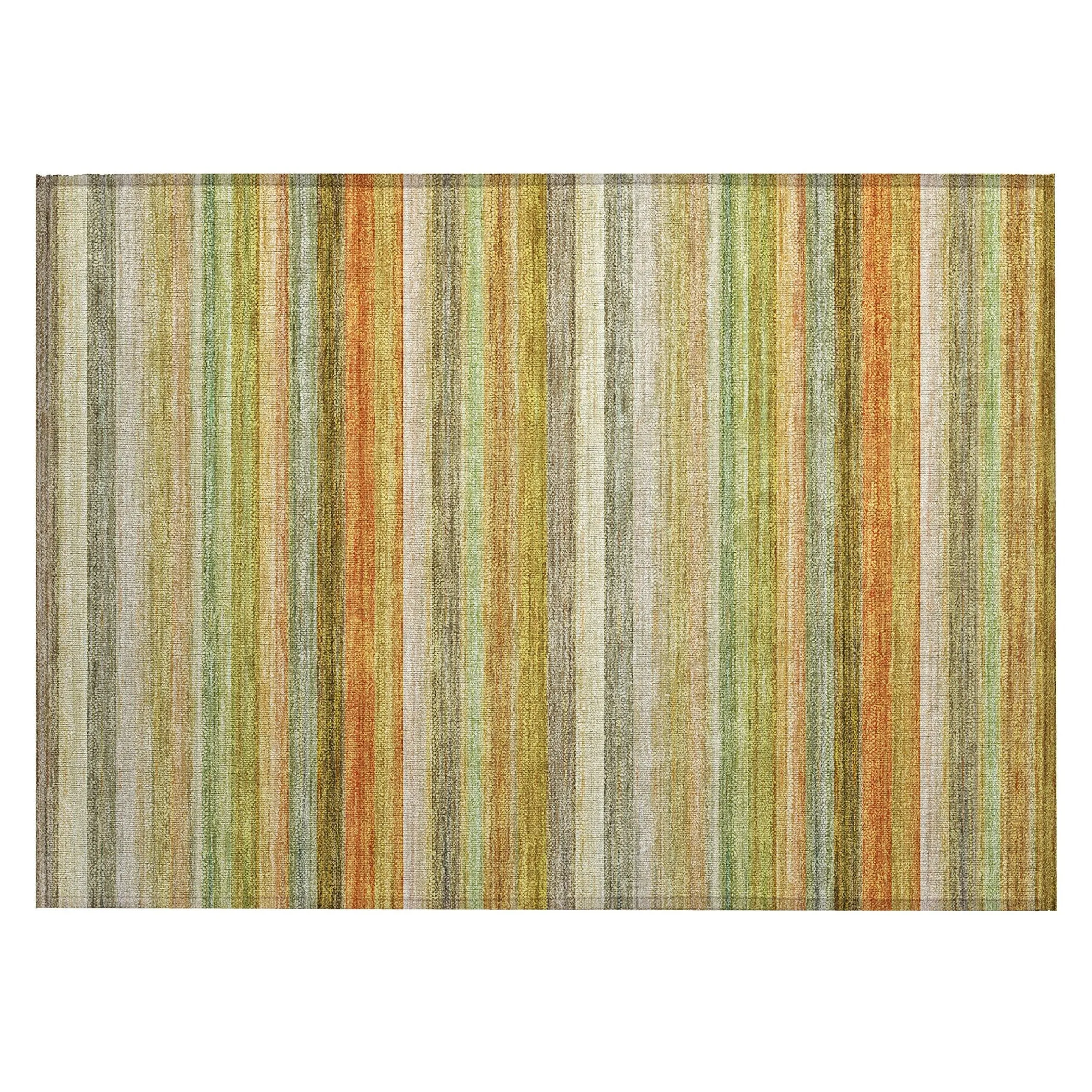 Machine Washable Indoor/ Outdoor Ombre Stripes Chantille Rug