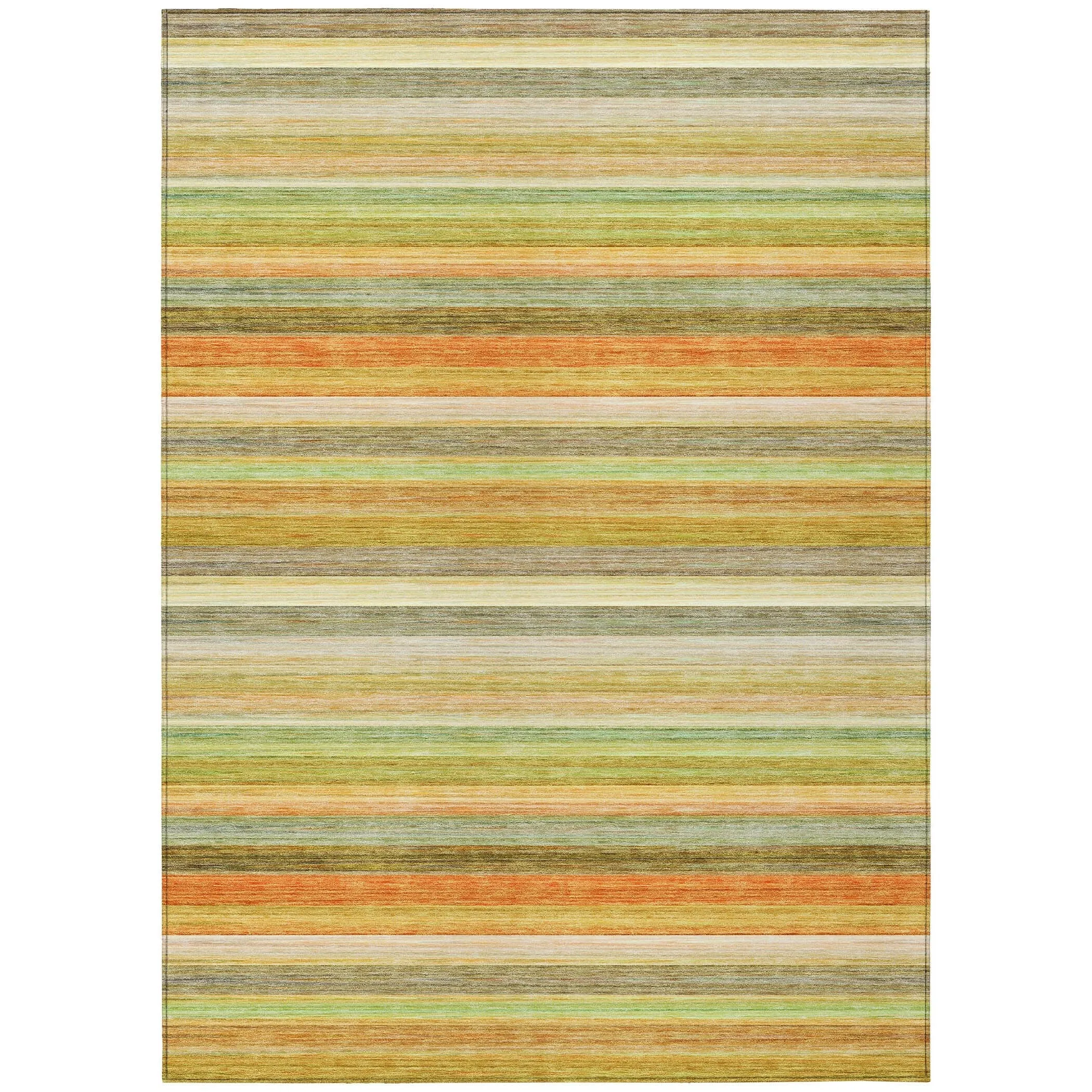Machine Washable Indoor/ Outdoor Ombre Stripes Chantille Rug